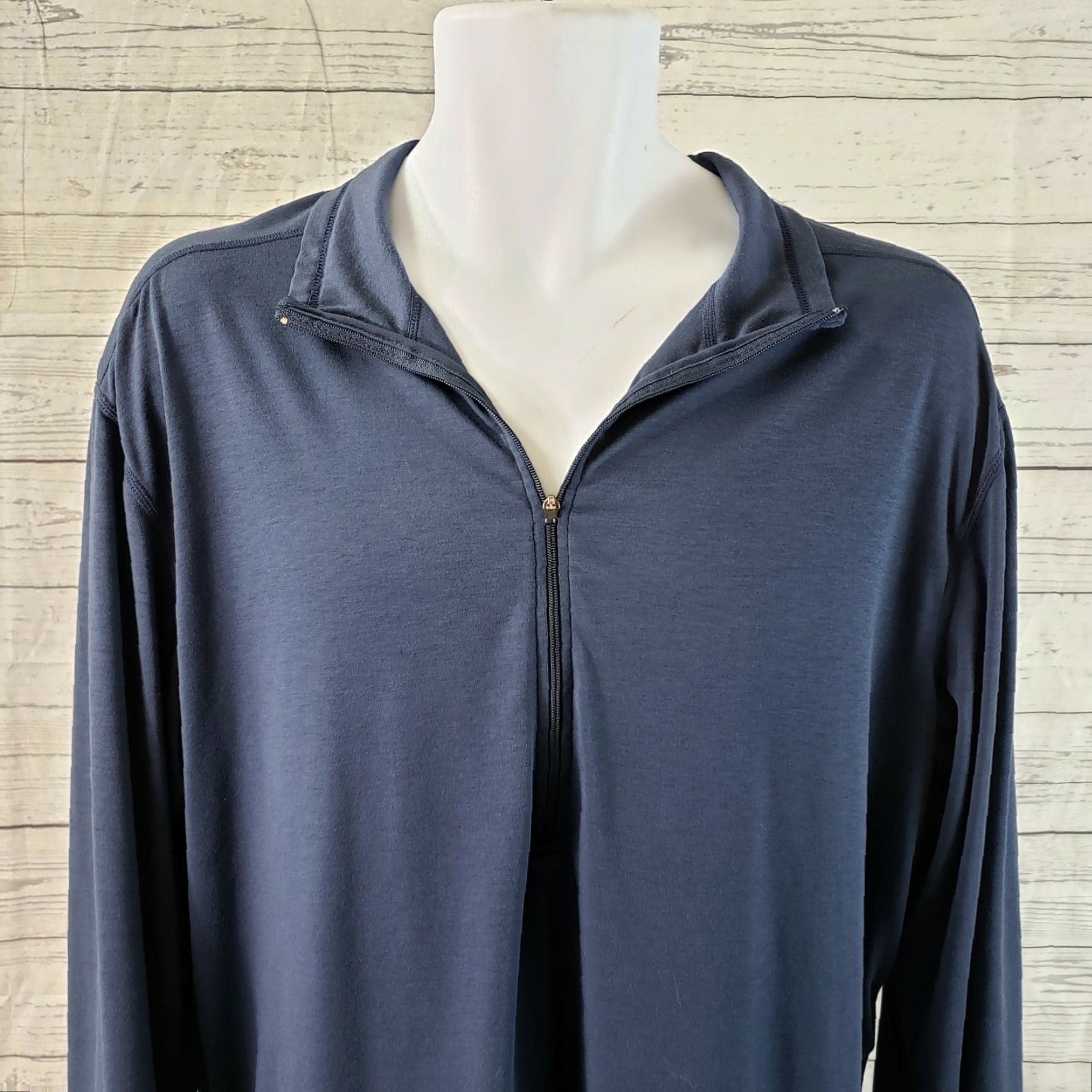 Vintage REI Mens 1/4 Zip Pullover XL Solid Blue Long Sleeve UPF 50+ Size US XL / EU 56 / 4 - 2 Thumbnail
