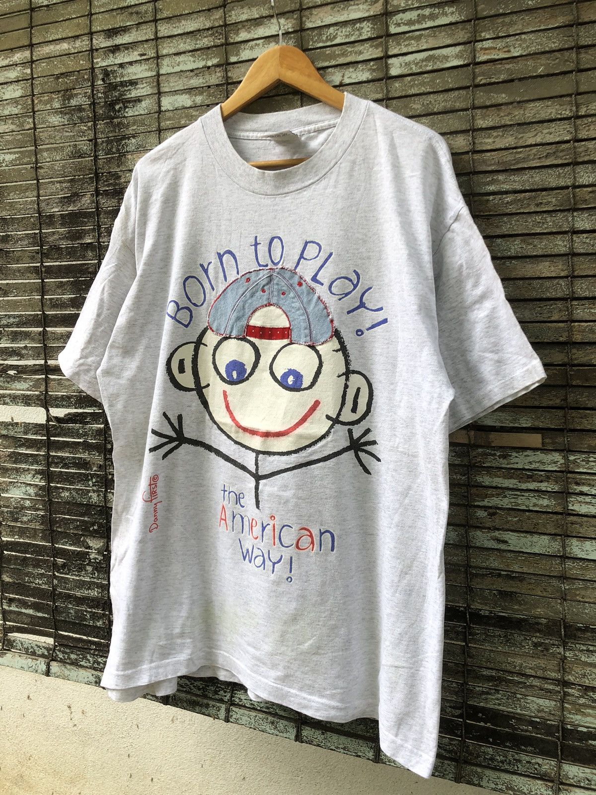 Vintage Vintage 90s Danny First Mirror Cap Jeans Design Tee Size US XL / EU 56 / 4 - 4 Thumbnail