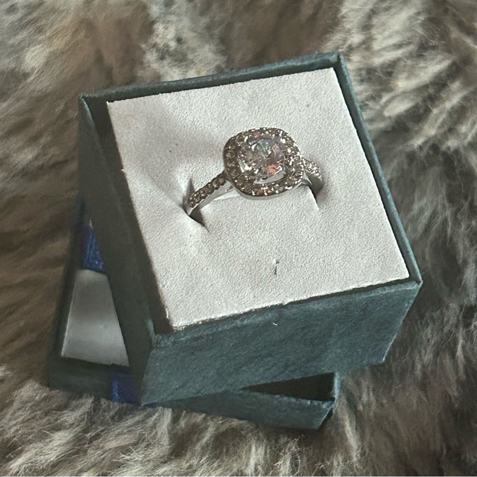 Jewelry Elegant prong set open basket cz sterling silver ring NIB Size ONE SIZE - 3 Thumbnail