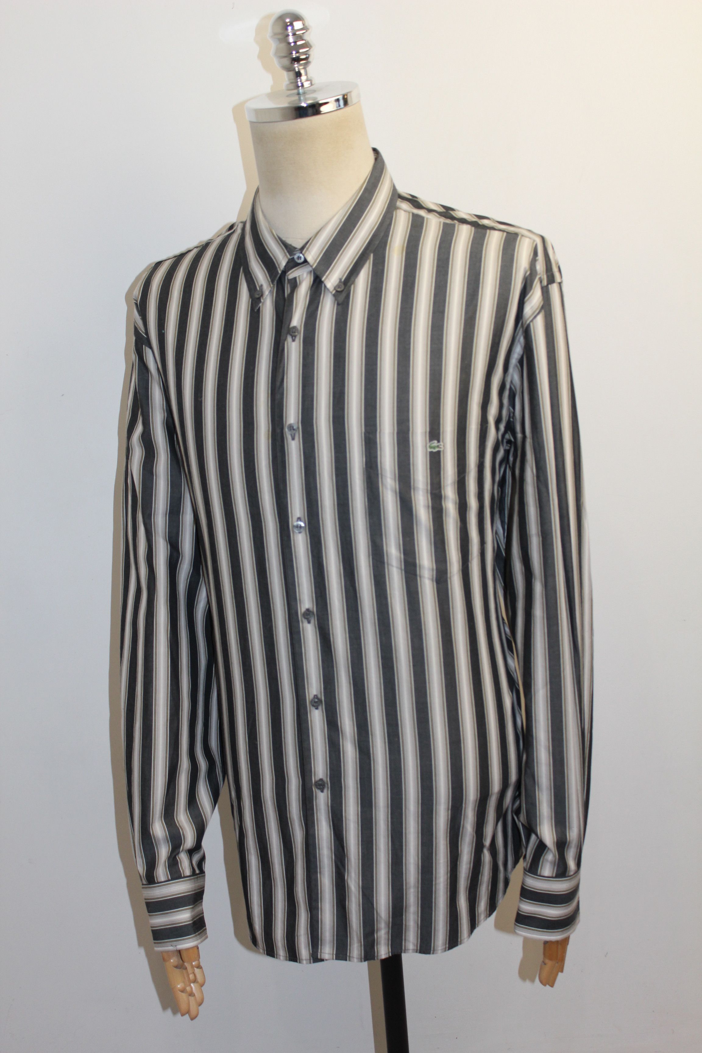 Lacoste Mens LACOSTE Long Sleeve Striped Shirt Top Size 2XL Size US XXL / EU 58 / 5 - 3 Thumbnail