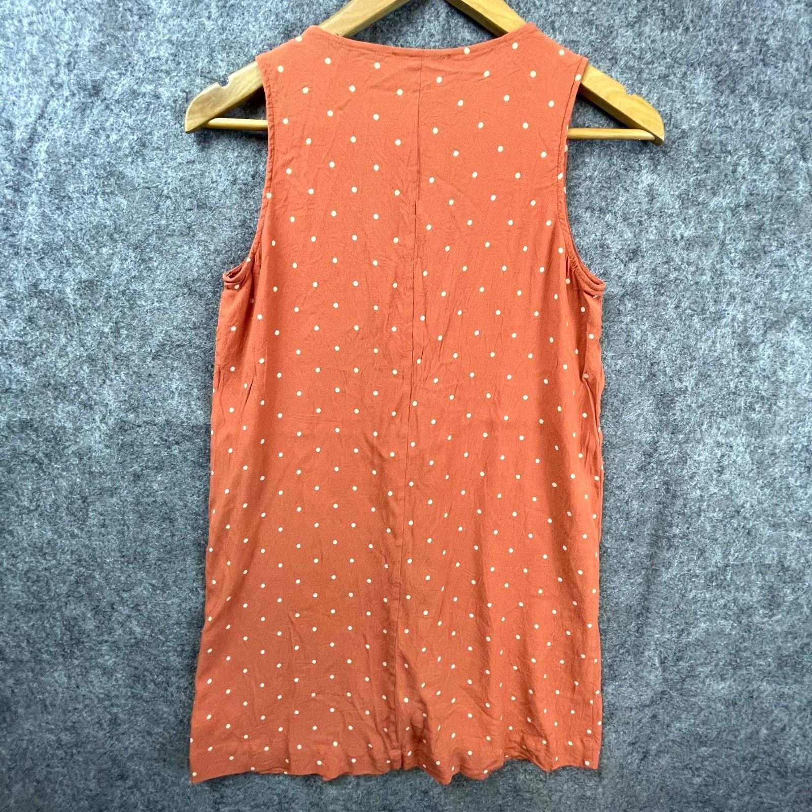 Madewell Madewell Tank Dress Small Orange Polka Dot Button Front Size S / US 4 / IT 40 - 2 Thumbnail