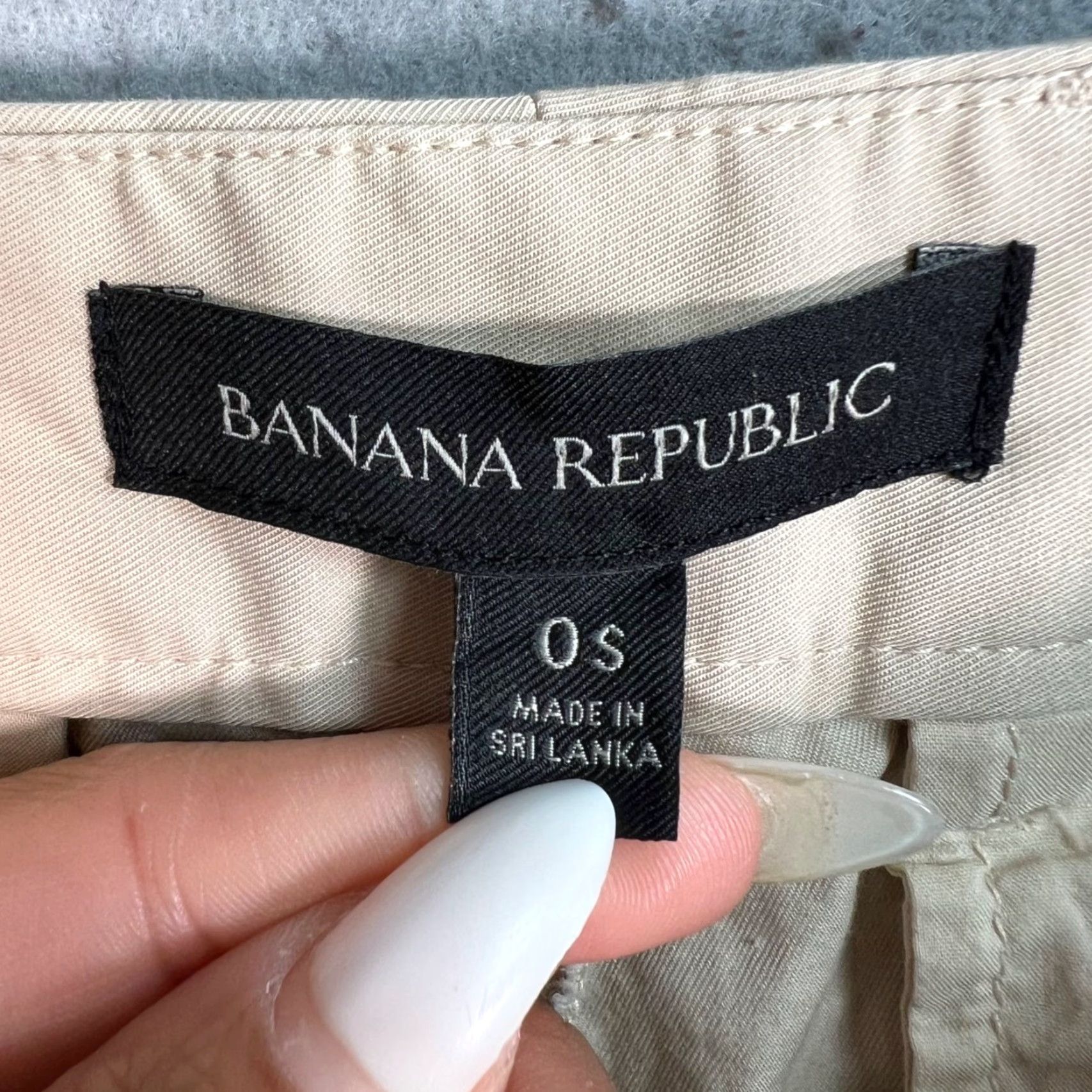 Banana Republic VINTAGE Banana Republic Womens Cropped Straight Leg Cotton Pants 0S Beige Size 25" / US 0 / IT 36 - 3 Thumbnail