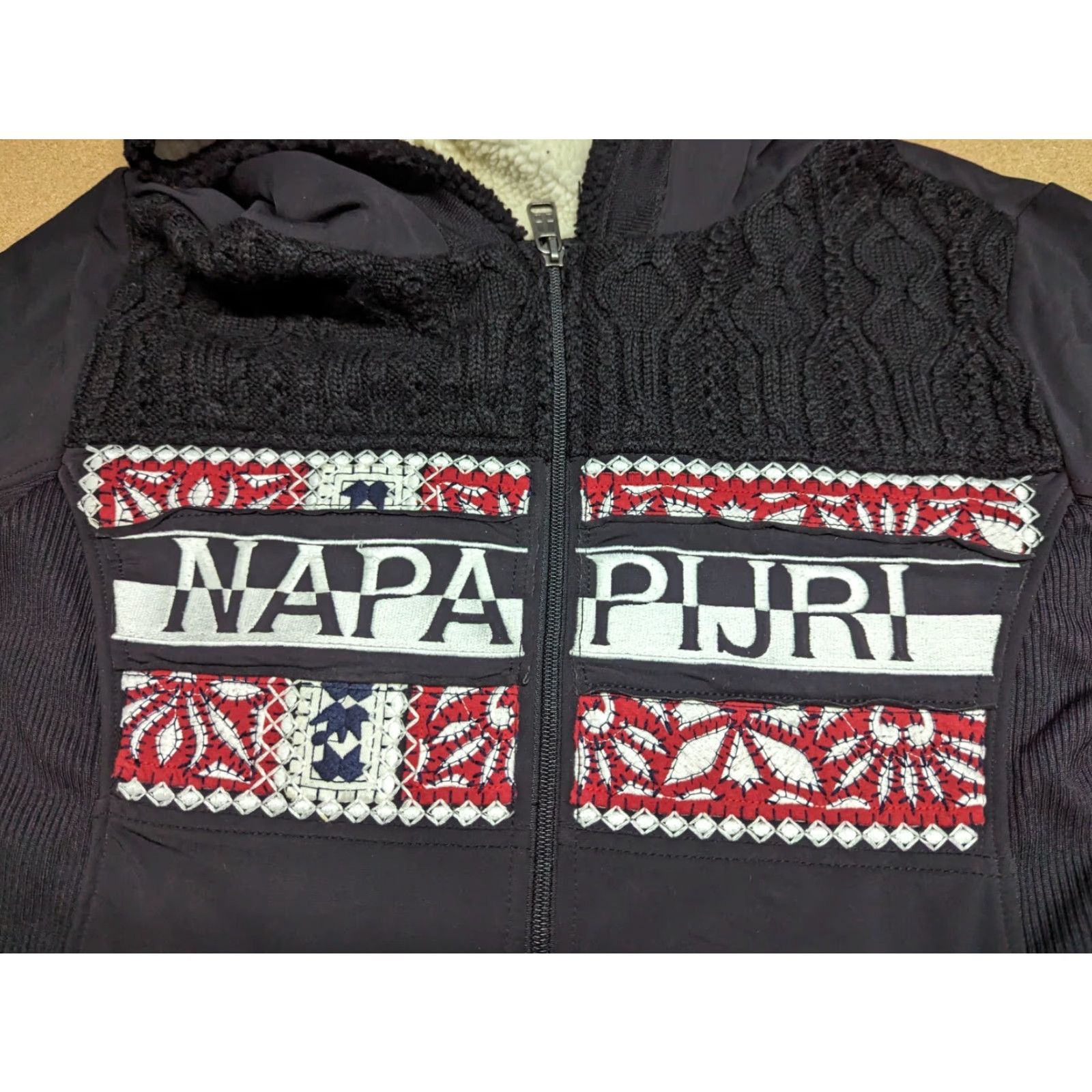 Napapijri Napapijri Jacket Womens 2XL Full Zip Hooded Spellout Hoodie Black Ladies Size XXL / US 16-18 / IT 52-54 - 7 Thumbnail