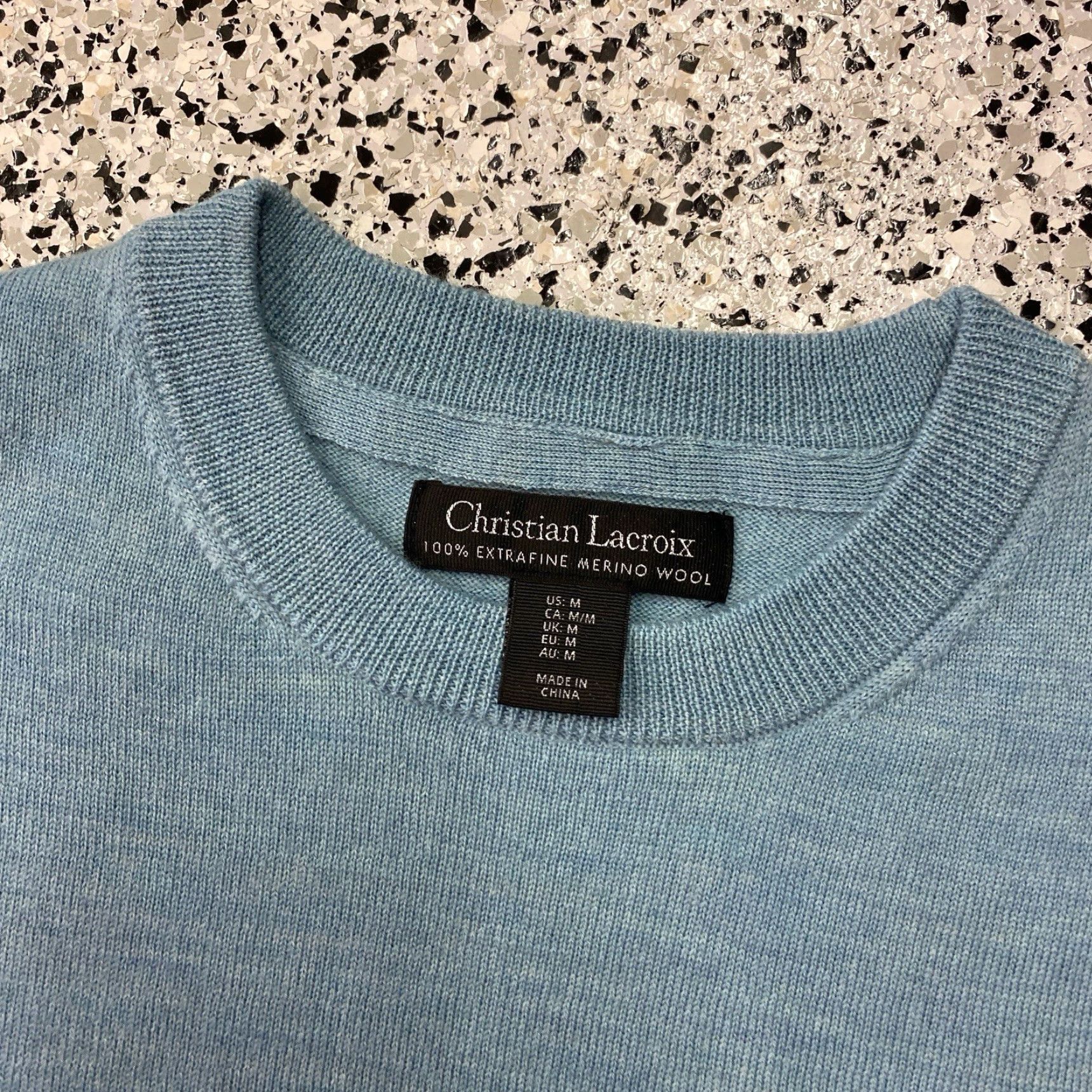 Christian Lacroix Christian Lacroix Sweater Mens M Blue 100% Extra Fine Merino Wool Luxury NWT Size US M / EU 48-50 / 2 - 2 Thumbnail