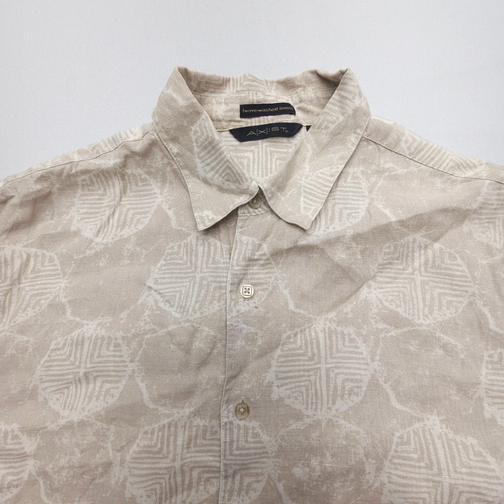 Vintage VINTAGE Axist Wave-Washed Linen Hawaiian Shirt Mens XL Beige Travel Floral Short Sleeve Button-Up Casual Outdoor 90s Mens Size US XL / EU 56 / 4 - 3 Thumbnail