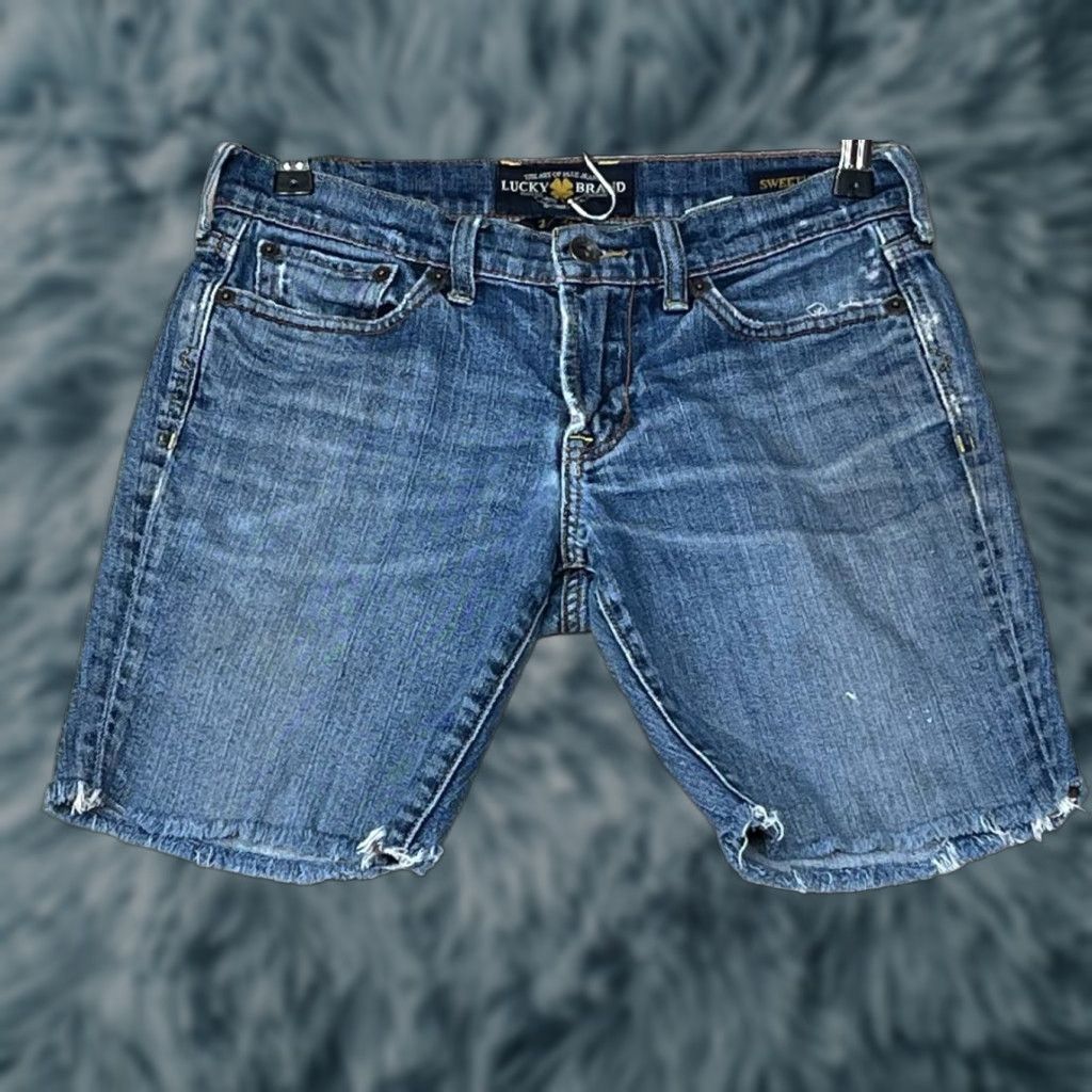 Lucky Brand Lucky Brand Jeans Shorts Bermuda Denim Womens 2/26 High Rise Cut Off 5-Pocket Blue Denim Classic Modern 2/26 Size 26" / US 2 / IT 38 - 1 Thumbnail