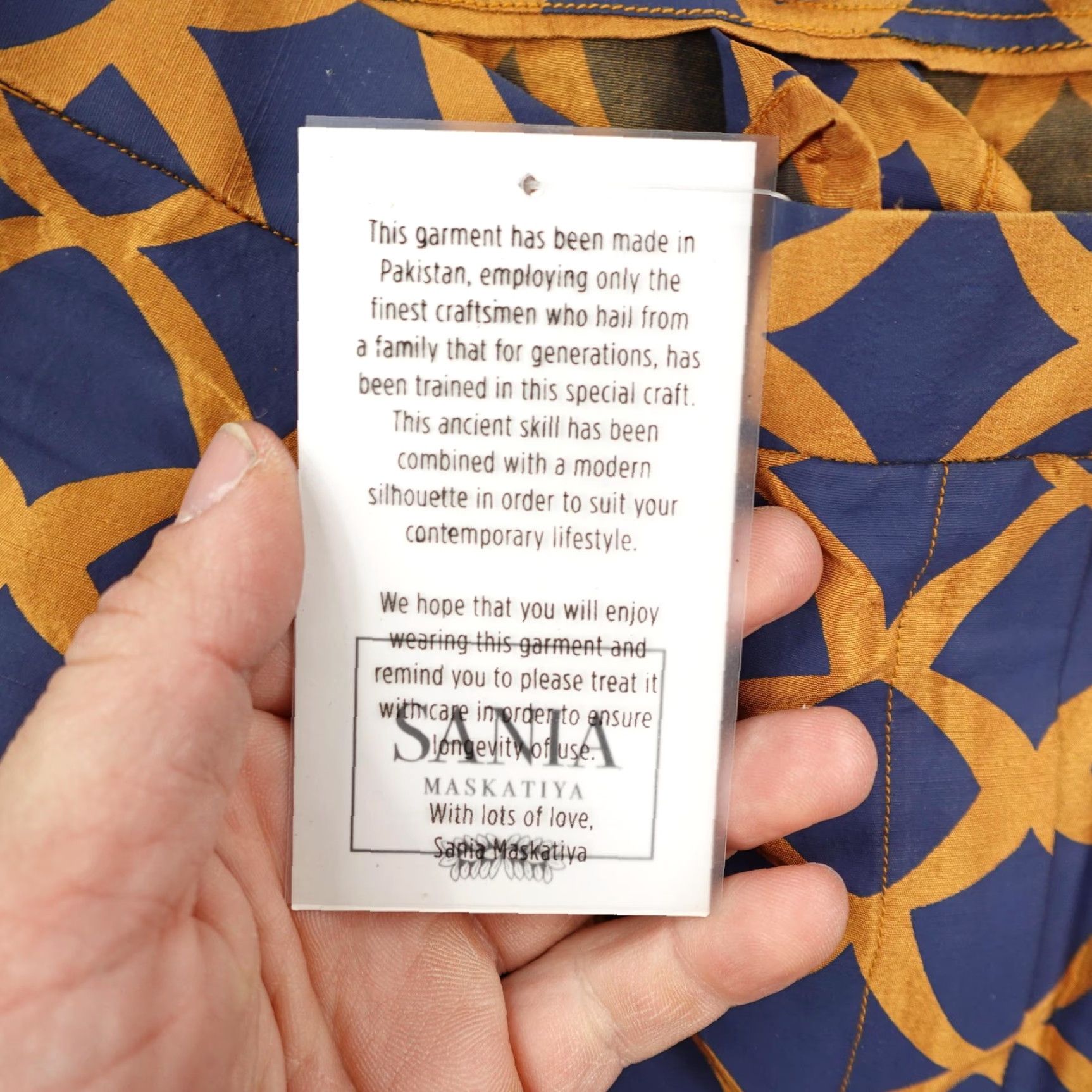 Vintage SANIA MASKATIYA Dress Pants Womens Small Blue Orange Geometric Print Lightweight Slacks NEW Size 28" / US 6 / IT 42 - 4 Thumbnail