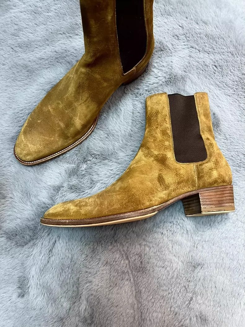 Saint Laurent Paris Saint Laurent Paris Fall/Winter Yellow Suede Basic Chelsea Size US 8 / EU 41 - 5 Thumbnail