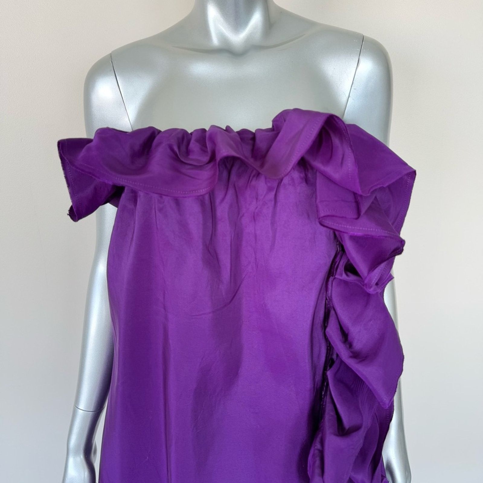 Lanvin LANVIN by Alber Elbaz Purple Silk Dress Size 42 FR or 10 US Size L / US 10 / IT 46 - 2 Thumbnail