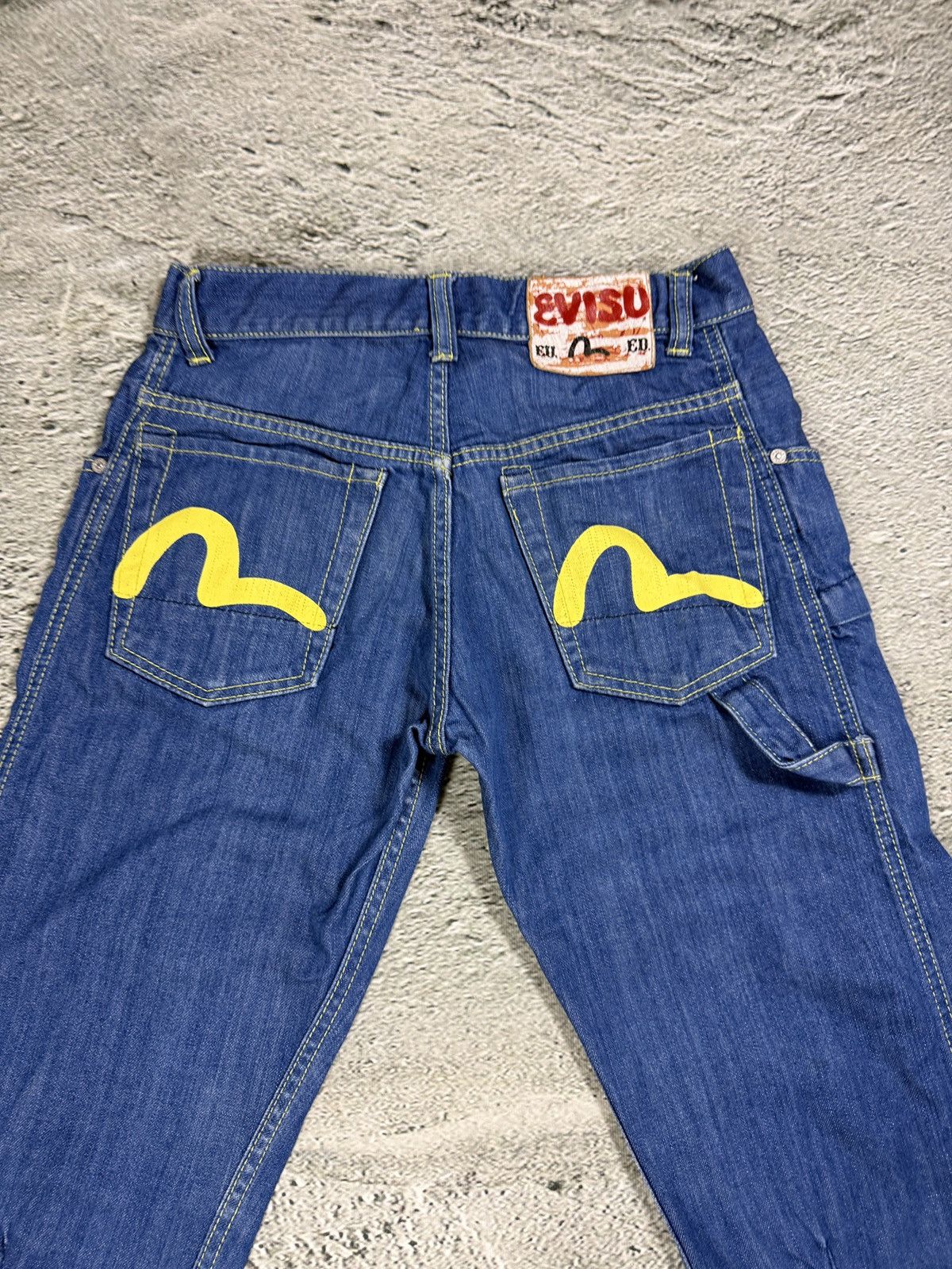 Evisu Evisu EU ED jeans vintage denim pants cargo baby blue Y2K Size 29" - 2 Thumbnail