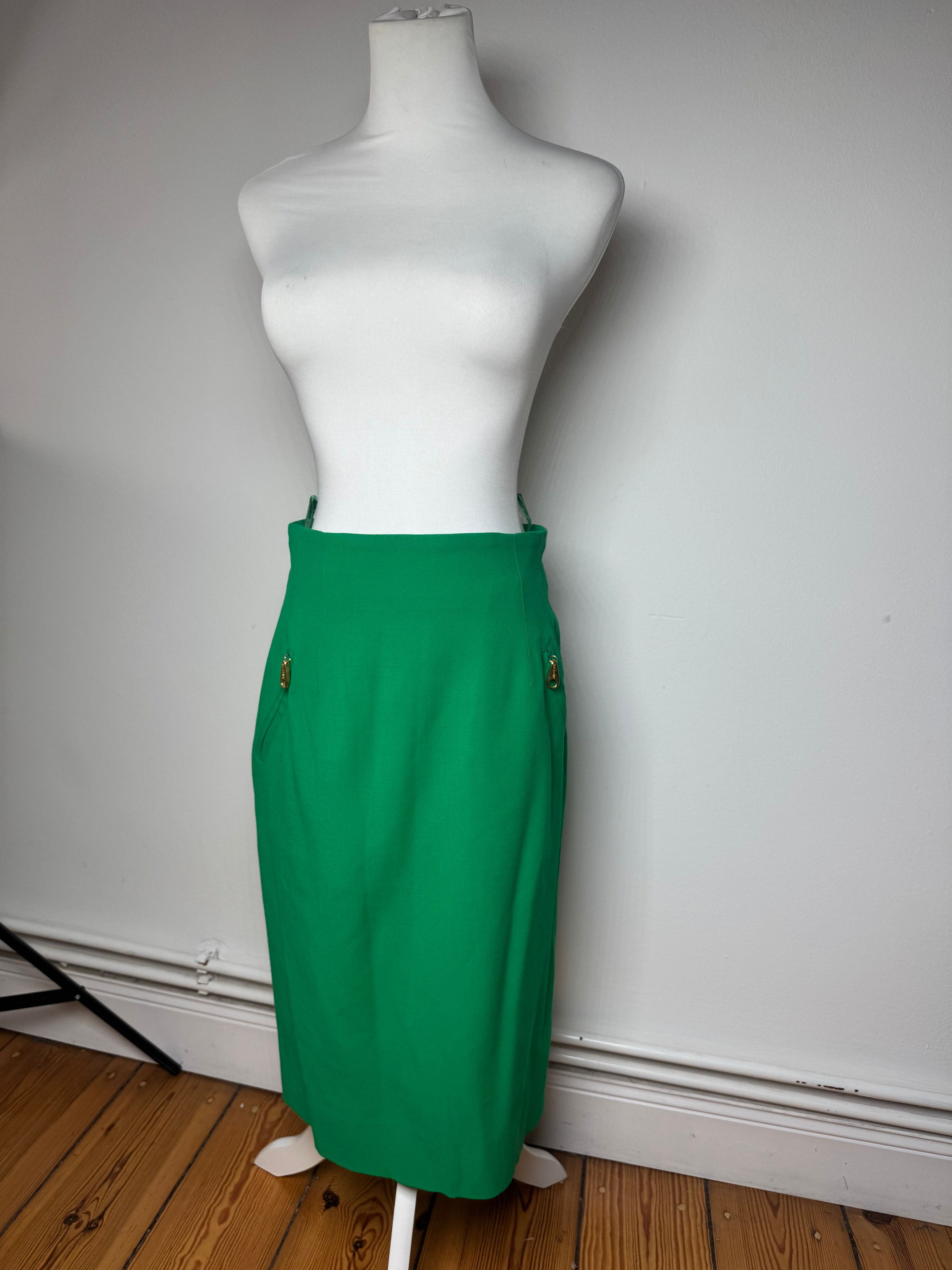 Celine Vintage Paris Skirt Green L new with tag Size 34" / US 12 / IT 48 - 1 Thumbnail