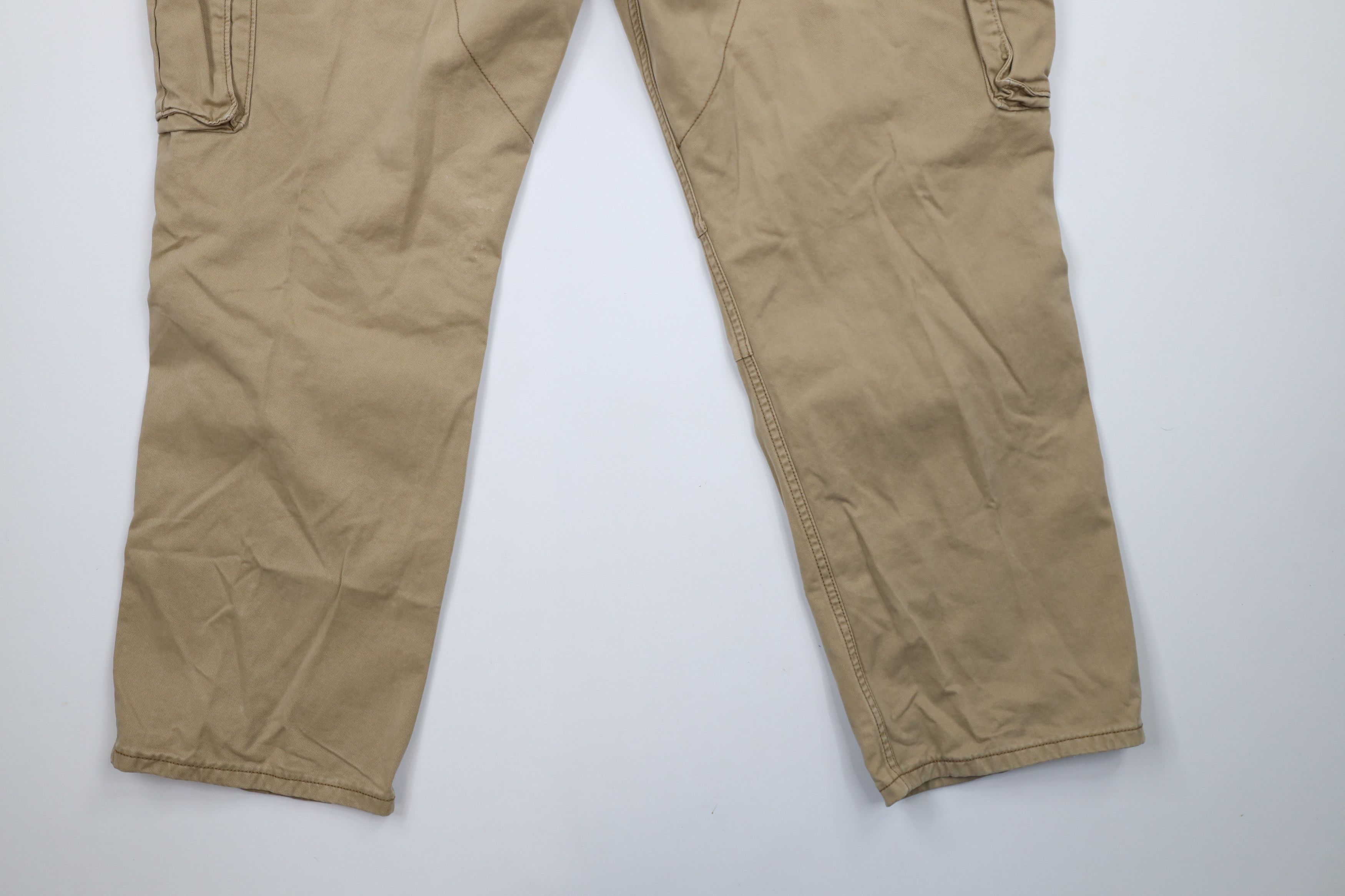 Levi's × Vintage Vintage Y2K Levis Baggy Wide Leg Cargo Pants Beige Cotton Size 40 - 13 Thumbnail