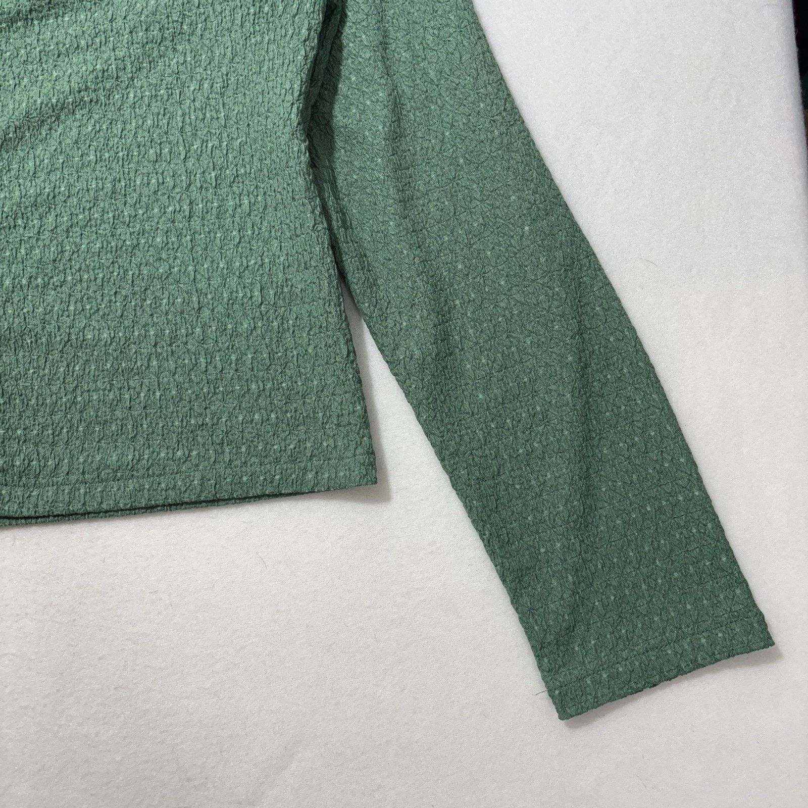 Madewell Madewell Large Crinkled Cardigan Button Up V Neck Green Size L / US 10 / IT 46 - 8 Thumbnail