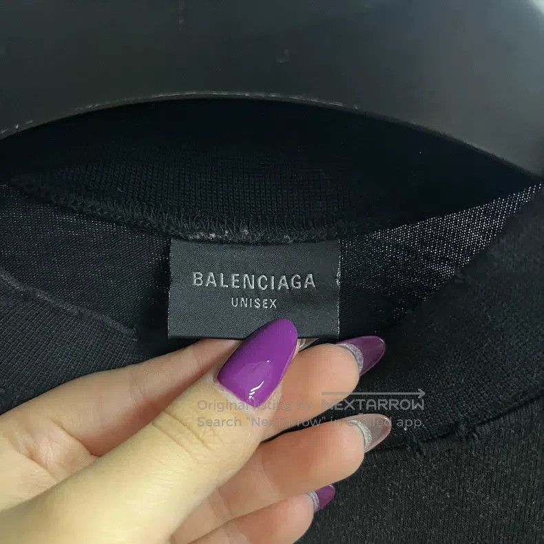 Balenciaga Balenciaga Black Letter Printed Round Neck Casual Short Sl Size US M / EU 48-50 / 2 - 2 Thumbnail