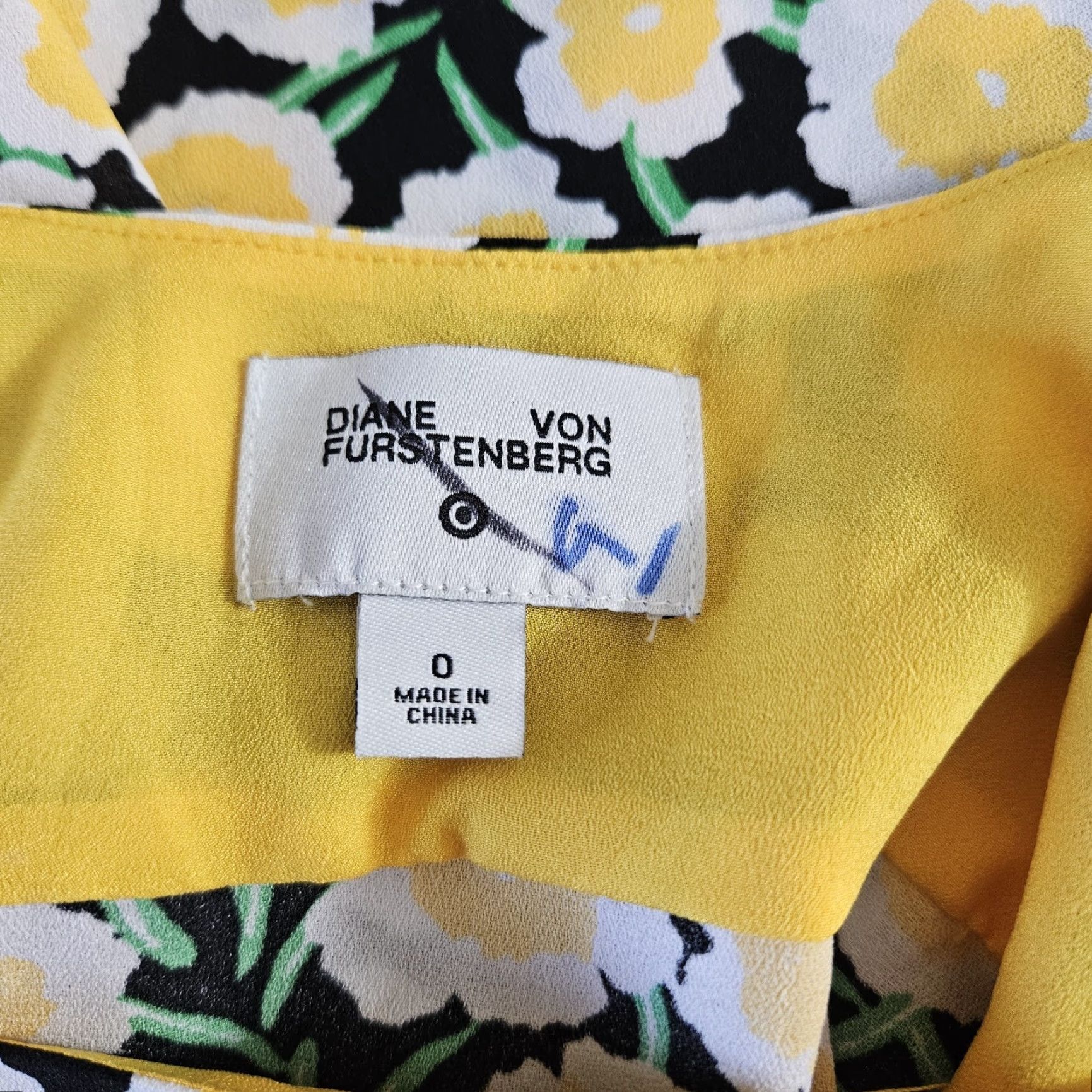 Diane von Furstenberg Diane von Furstenberg for Target Womens Dress 0 Yellow Black Floral Sleeveless Tank Dress Vintage No N/A Size XS / US 0-2 / IT 36-38 - 6 Thumbnail