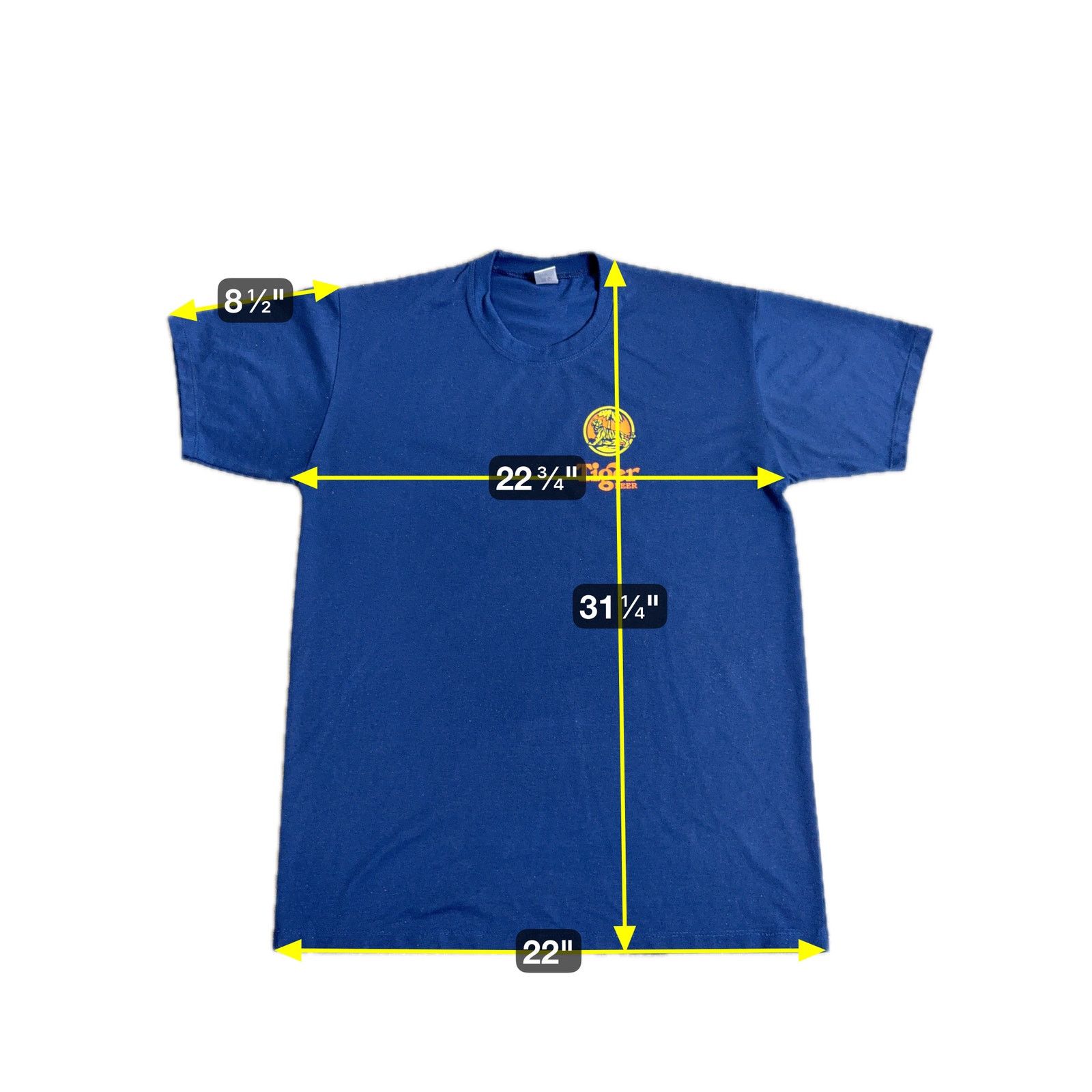 Le TIGRE Vtg Tiger Beer Promo T-Shirt Blue 3XL 100% Cotton Logo Size US XXL / EU 58 / 5 - 5 Thumbnail