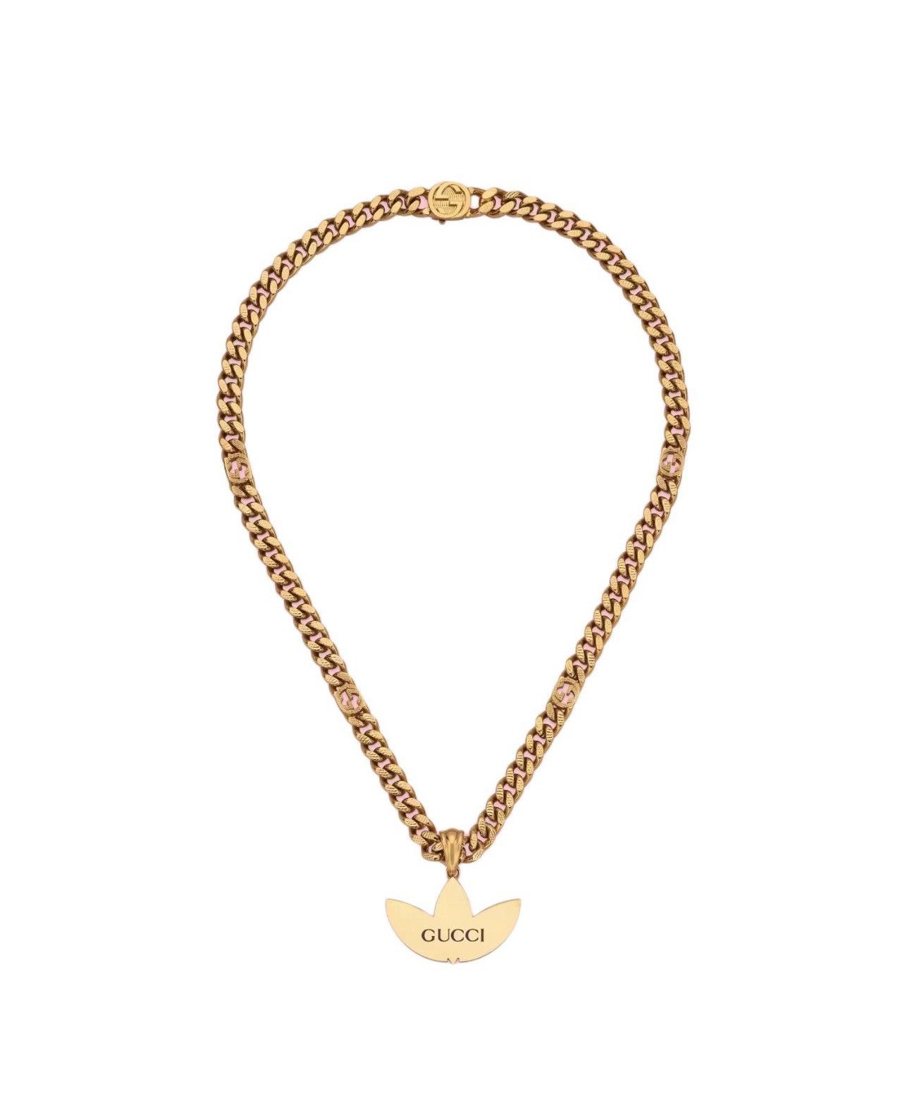 Gucci Enamel Gourmette Trefoil Small Pendant Necklace Size ONE SIZE - 1 Thumbnail