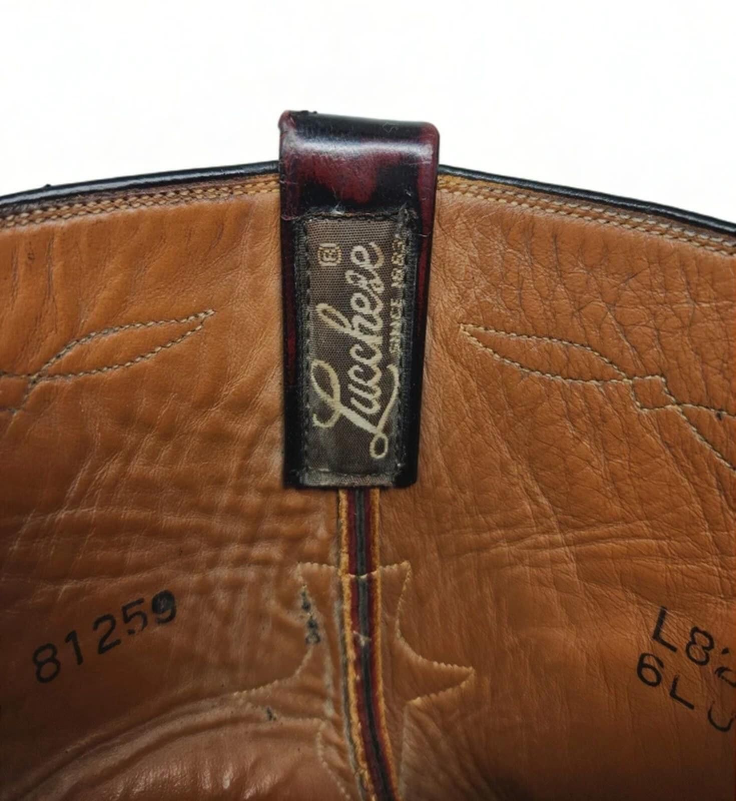 Lucchese Lucchese L8284 Cherry Ostrich Western Cowboy Boots Mens 8.5 Size US 8.5 / IT 38.5 - 7 Thumbnail