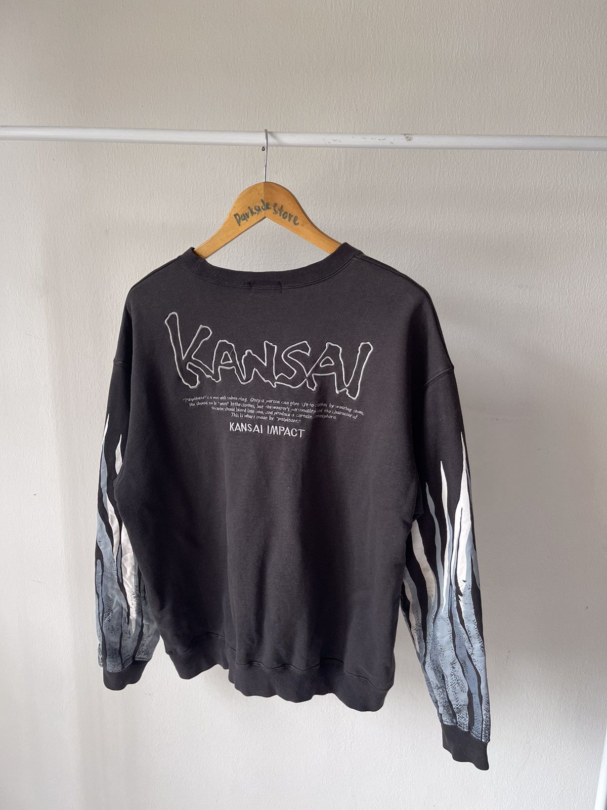 Designer × Japanese Brand × Kansai Yamamoto 90s Kansai Yamamoto Flame Sweatshirt Size US L / EU 52-54 / 3 - 8 Thumbnail