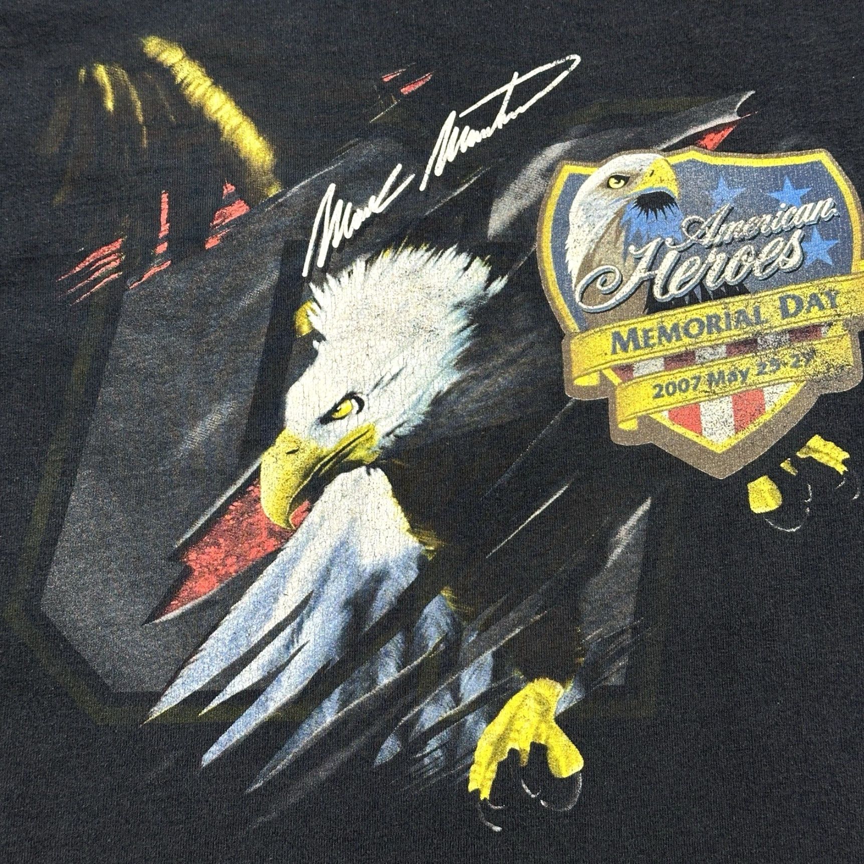 Fruit Of The Loom VINTAGE NASCAR Shirt Mens Medium American Heroes Memorial Day 2007 Mark Martin Size US M / EU 48-50 / 2 - 2 Thumbnail