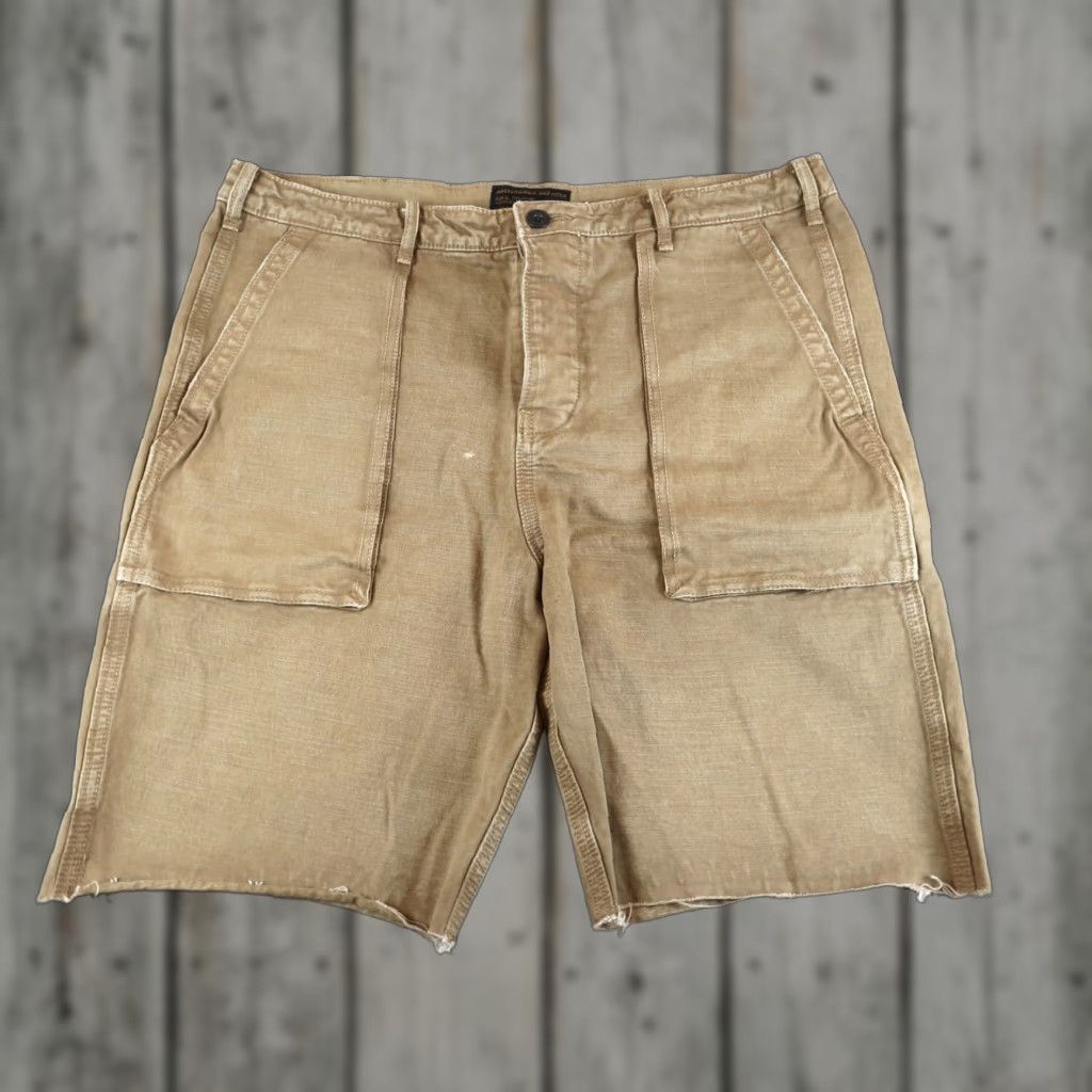 Vintage Abercrombie Fitch Mens Cargo Shorts 34 Khaki Cotton