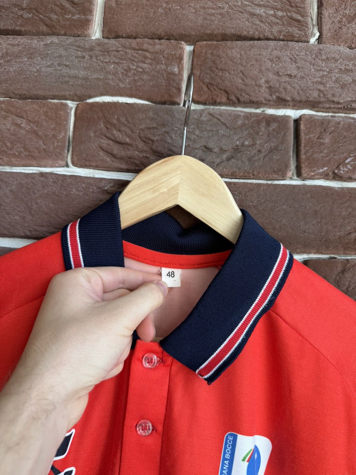 Vintage Vintage 90s Italy TOP 87 Flames Football Shirt Jersey Blue S Size US L / EU 52-54 / 3 - 8 Thumbnail