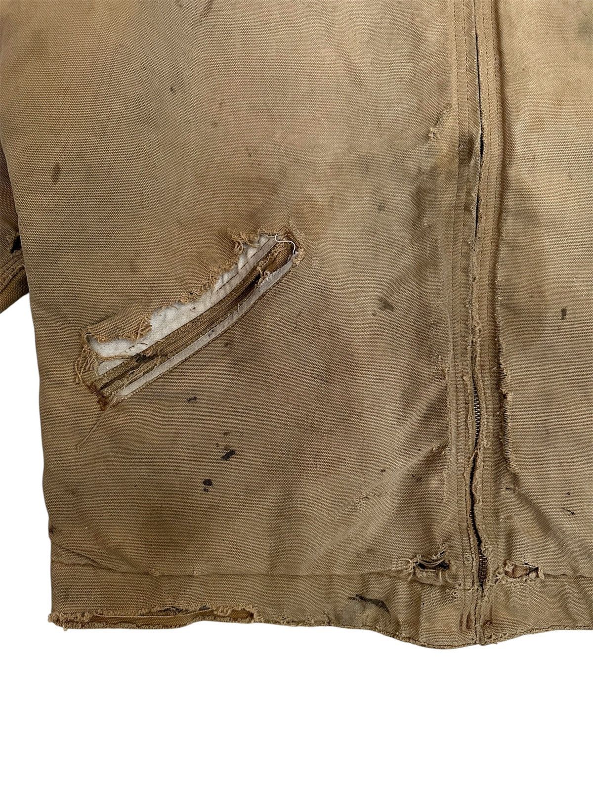 Carhartt True Vintage 90s Thrashed Carhartt Brown Detroit Jacket Size US XL / EU 56 / 4 - 5 Thumbnail