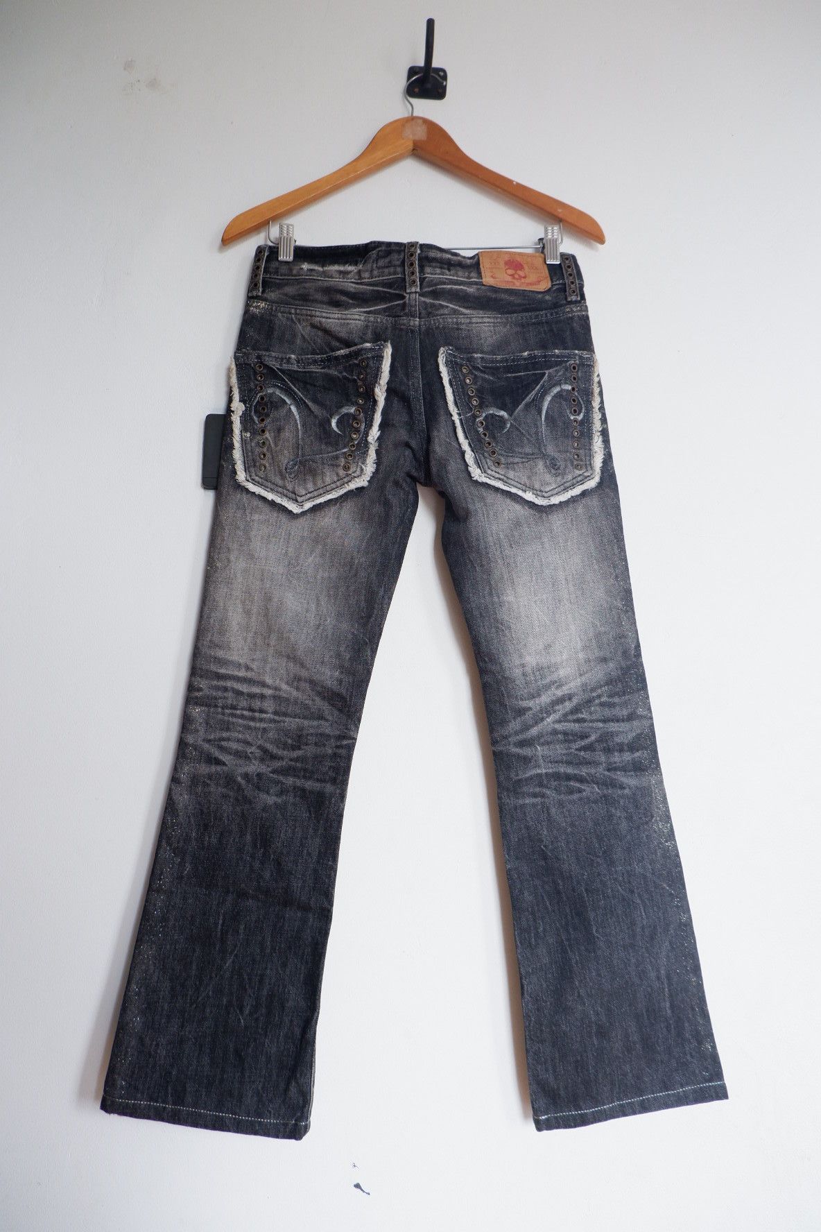 Tornado Mart Vintage Lagust Glitter Flare Jeans- Vkei Style Size US 28 / EU 44 - 1 Thumbnail