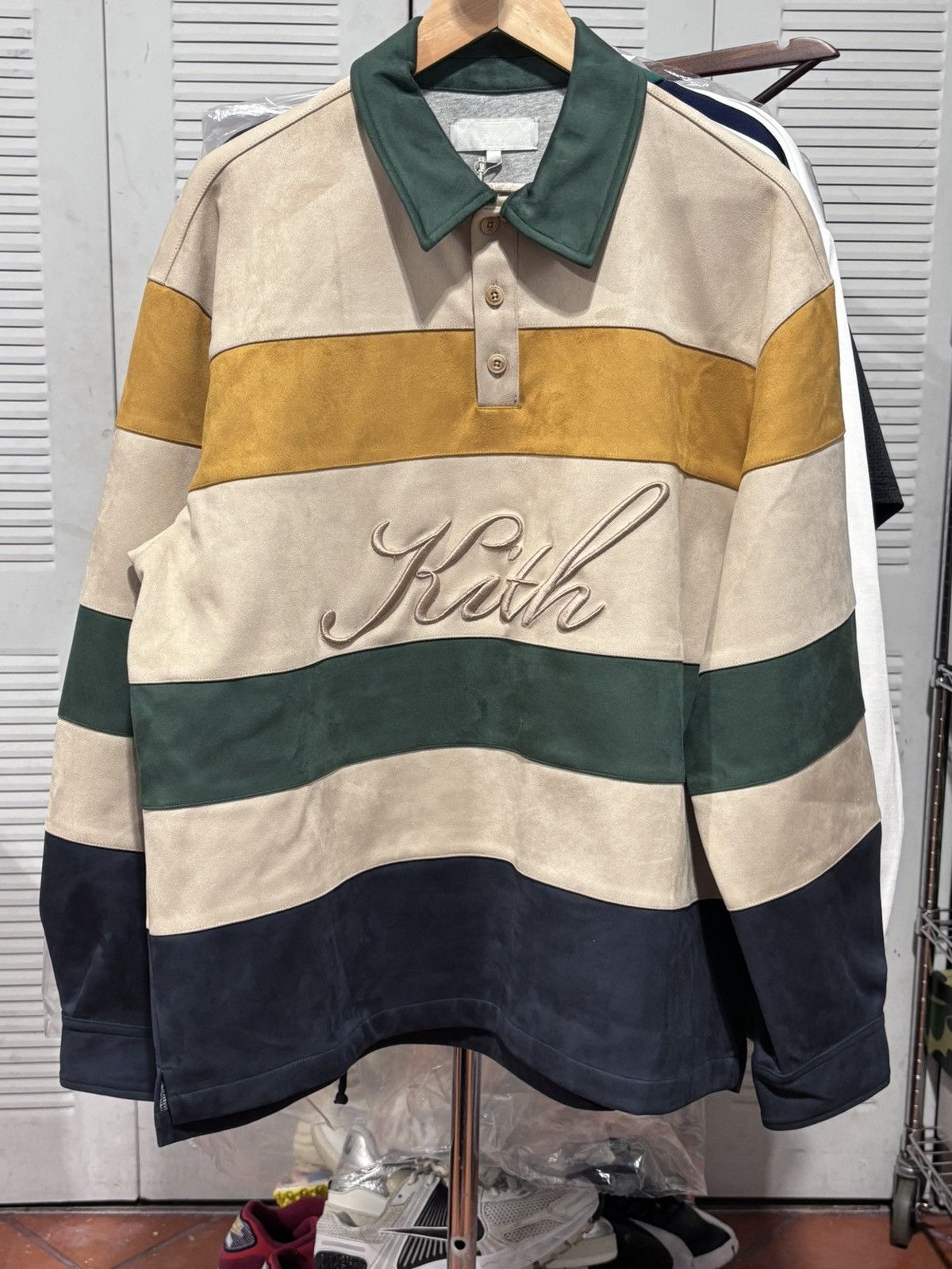 Kith Kith Stripe Microsuede Tanner Pullover | Grailed