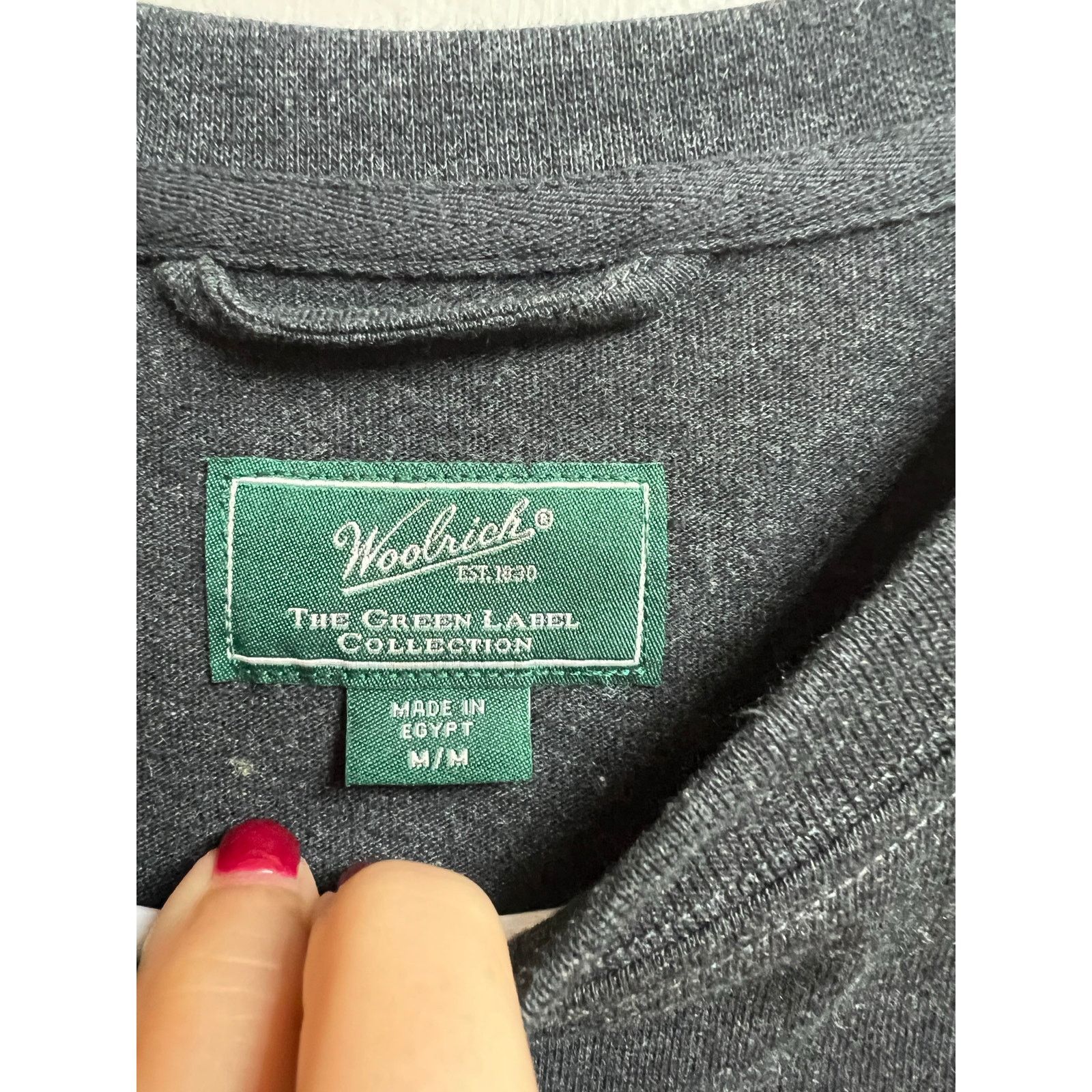 Woolrich Woolen Mills Woolrich Men's Long Sleeve Pocket T-Shirt Gray Medium Size US M / EU 48-50 / 2 - 2 Thumbnail