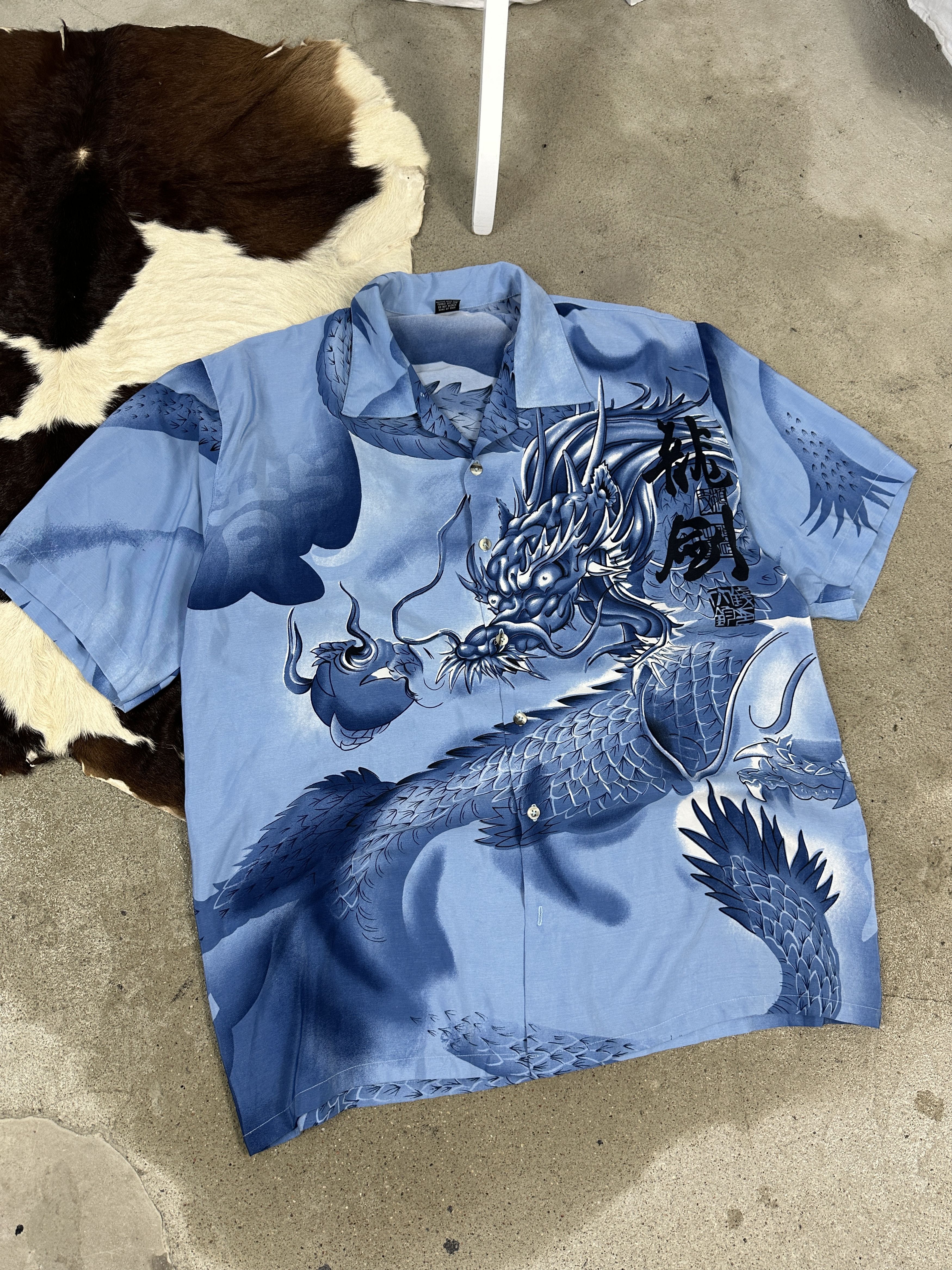 Vintage Vintage Hip-Hop Skater Dragon Y2K Printed Summer Shirt Size US M / EU 48-50 / 2 - 1 Thumbnail