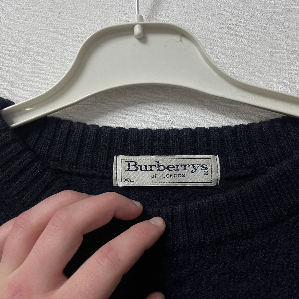 Burberry Vintage Burberry's Sweater Sweatshirt Big Logo Wool Size US XL / EU 56 / 4 - 5 Thumbnail