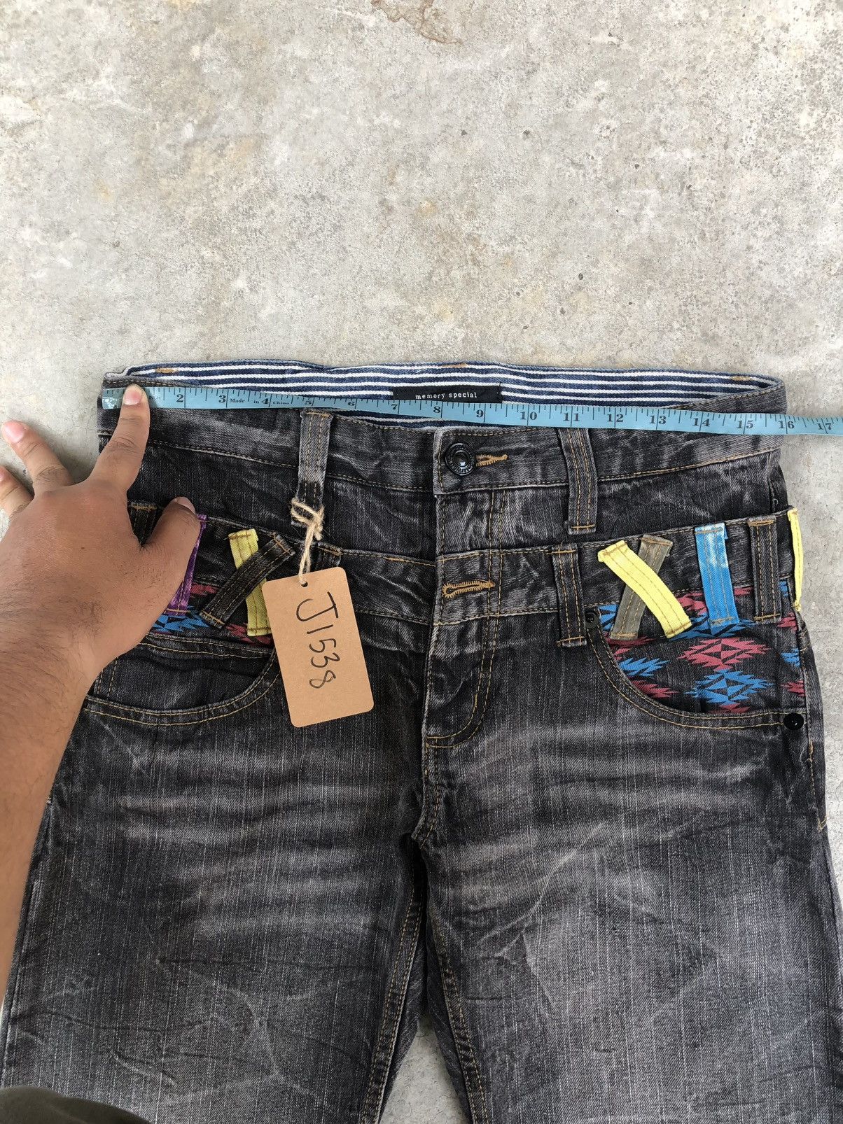 Kapital Navajo Embroidered Memory Special Double Waist Distressed Size US 31 - 23 Thumbnail