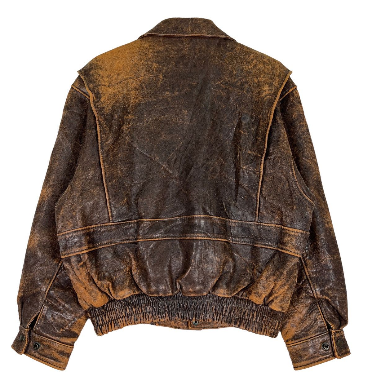 Japanese Brand 🔥 TRUE VINTAGE K&A LEATHER BOMBER JACKET Size US L / EU 52-54 / 3 - 8 Thumbnail