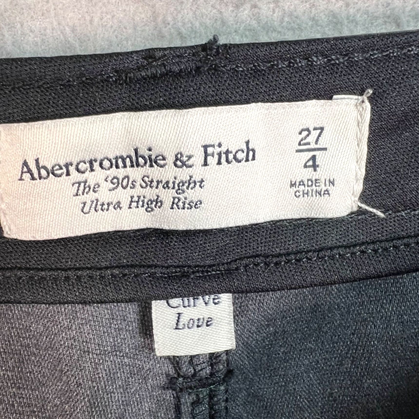 Abercrombie & Fitch VINTAGE Abercrombie & Fitch 90s Ultra High Rise Straight Pants Faux Patent Leather 27/4 Women's Pants Black 90s Straight Ankle Womens 4 Size 27" / US 4 / IT 40 - 3 Thumbnail