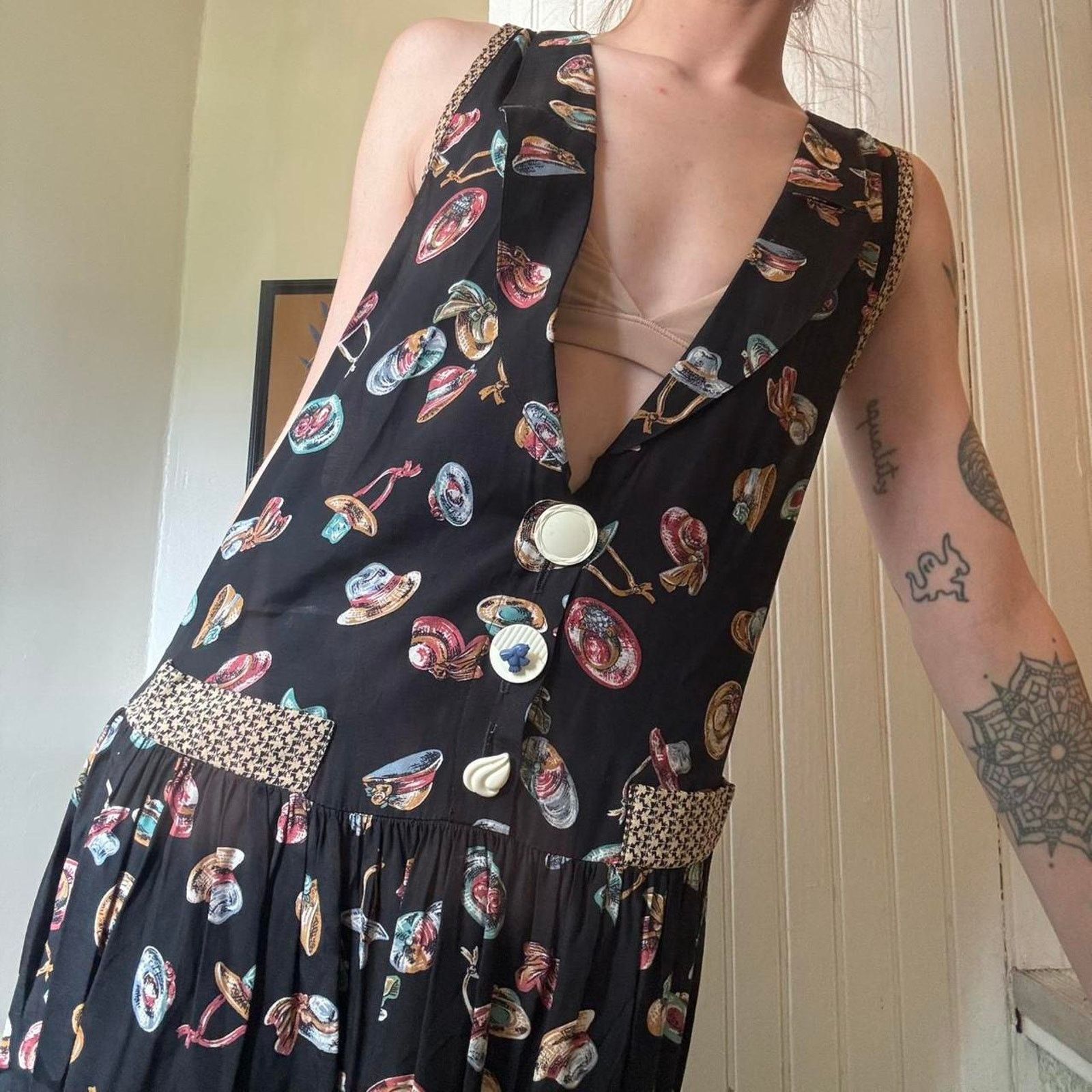 Vintage Vintage Lolita West by Foxtrot Vest Maxi Dress Small Retro Size S / US 4 / IT 40 - 4 Thumbnail