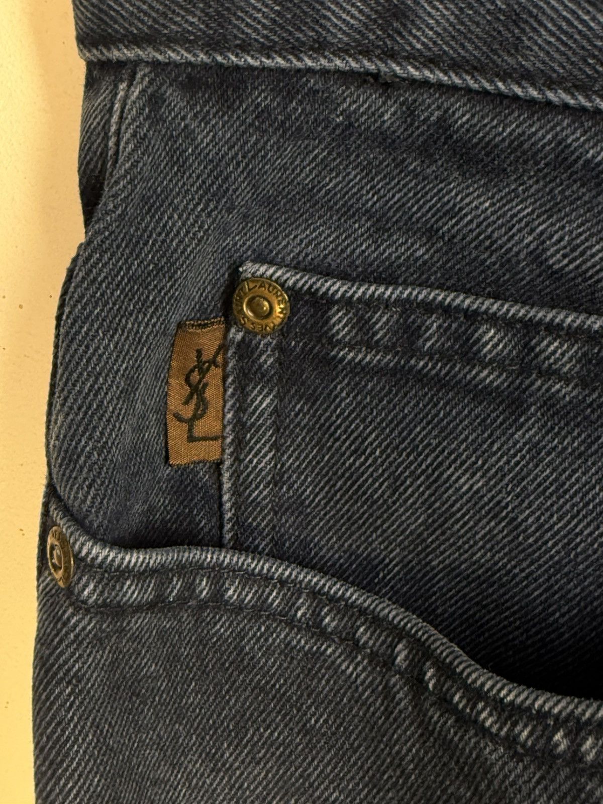 Yves Saint Laurent 90s 34x34 Vintage YSL Jeans Denim Pants Metal Logo Selvedge Size US 34 / EU 50 - 5 Thumbnail