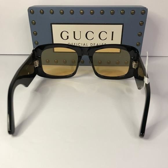 Gucci New Authentic Unisex GG1251S 001 Black/Yellow lenses Oversiz Size ONE SIZE - 8 Thumbnail