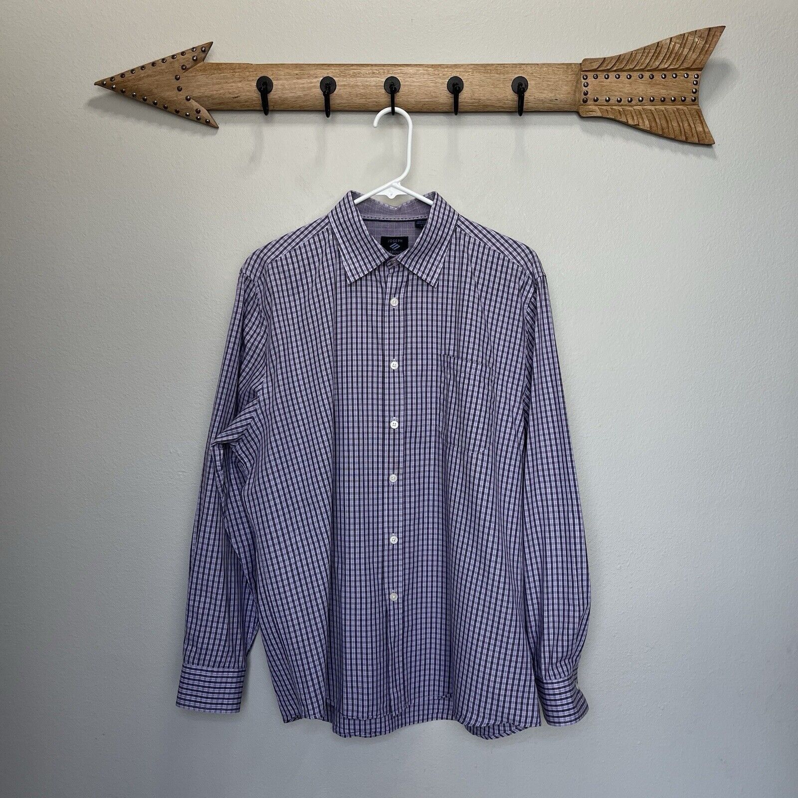 Joseph Abboud Joseph Abboud | Purple Plaid Long Sl Button Shirt Flip Cuff Size US L / EU 52-54 / 3 - 1 Thumbnail