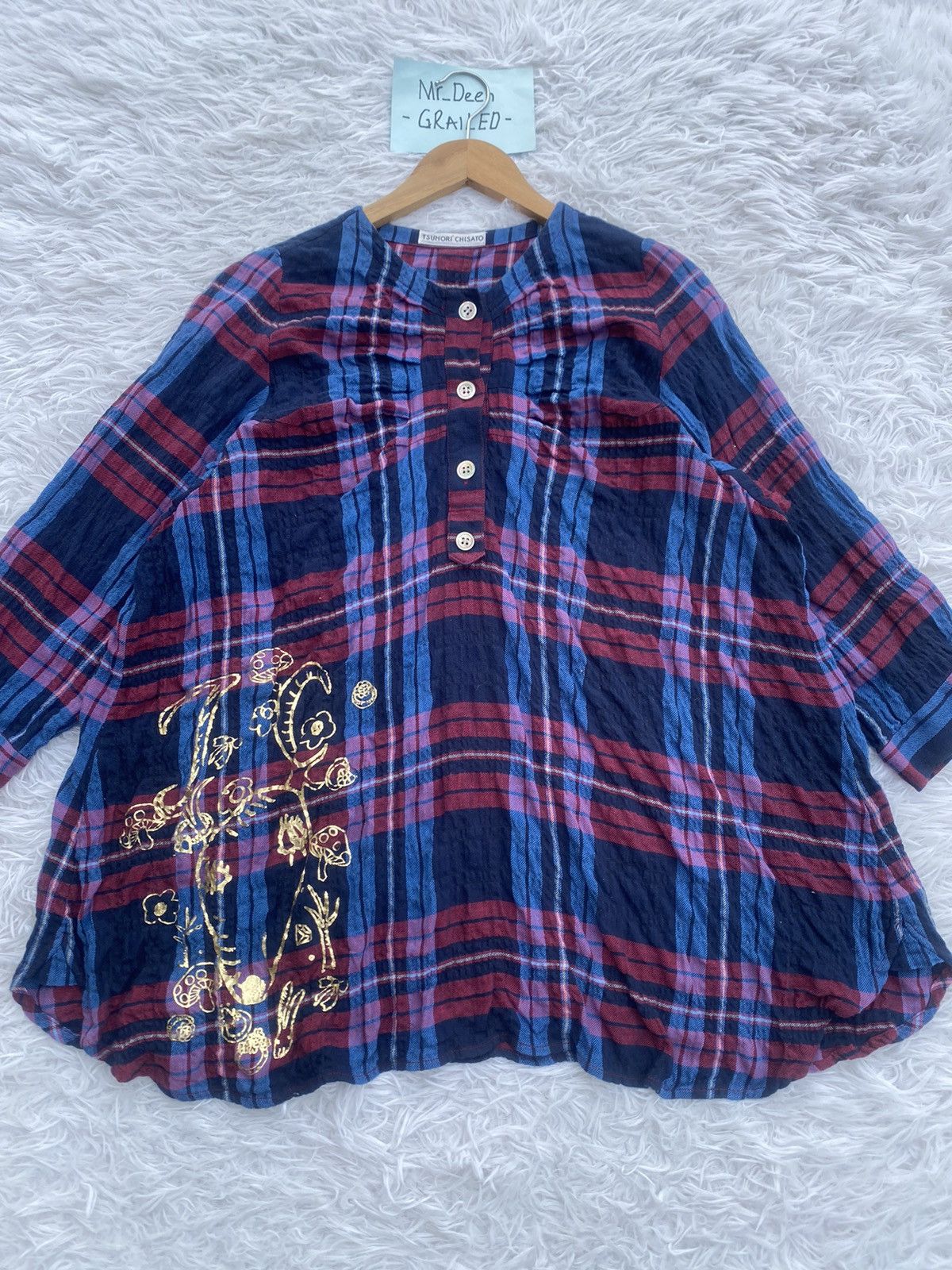 Issey Miyake Rare Tsumori Chisato x Issey Miyake Checkered Blouse Shirt Size M / US 6-8 / IT 42-44 - 3 Thumbnail
