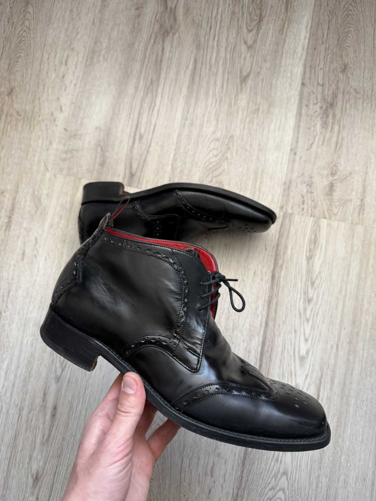Jeffery West Jeffery West “Oldman” Black Leather Brogue Chukka Boots Size US 10 / EU 43 - 23 Thumbnail