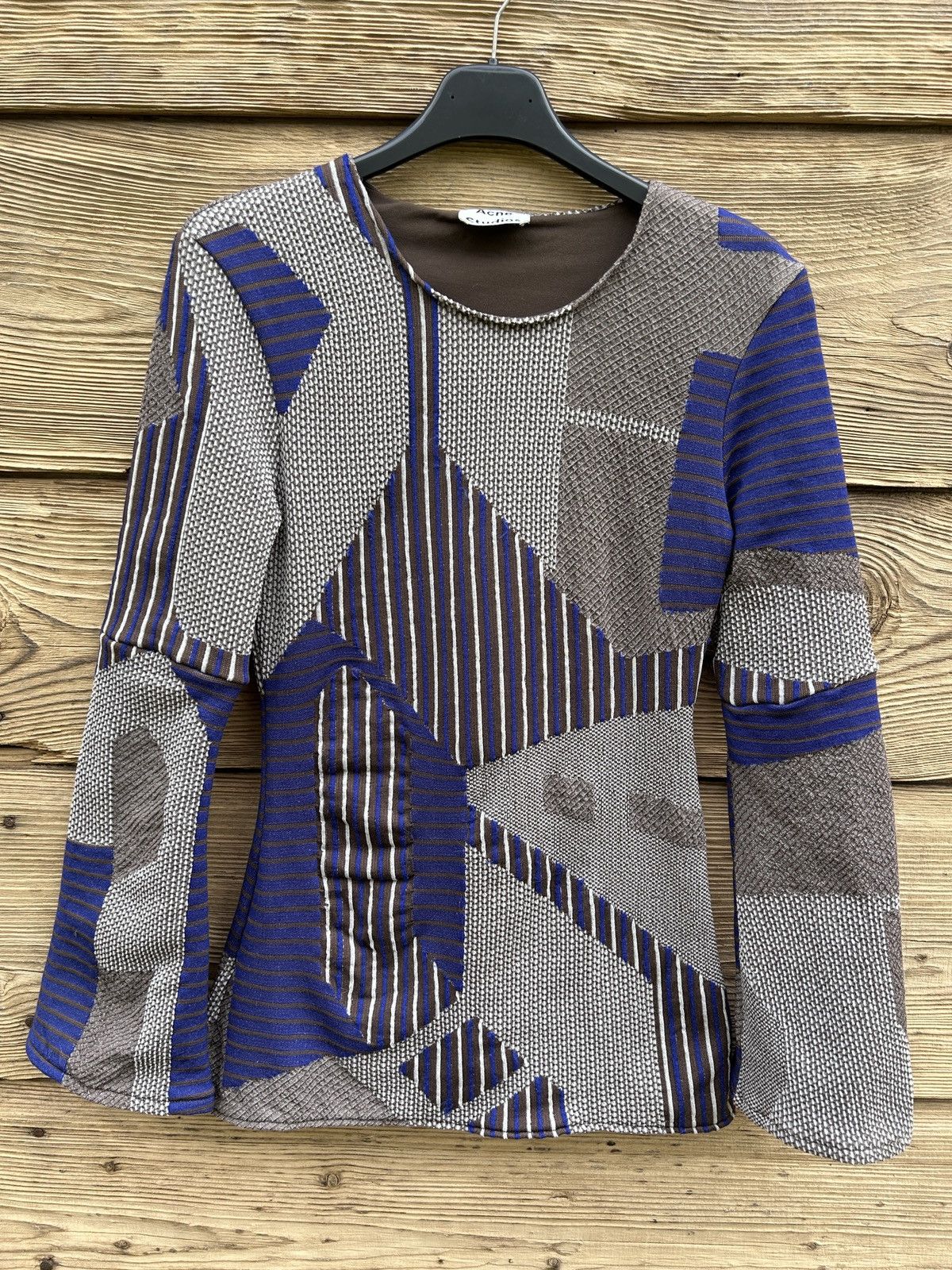 Acne Studios Acne Studios Rafaella Brown AW15 Rare Multicolor Long Sleeve Size M / US 6-8 / IT 42-44 - 1 Thumbnail