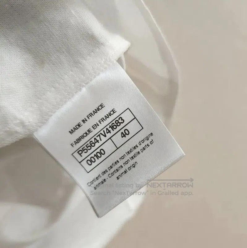 Chanel Chanel White Cotton Bow Short Sleeve Shirt . Size L / US 10 / IT 46 - 8 Thumbnail