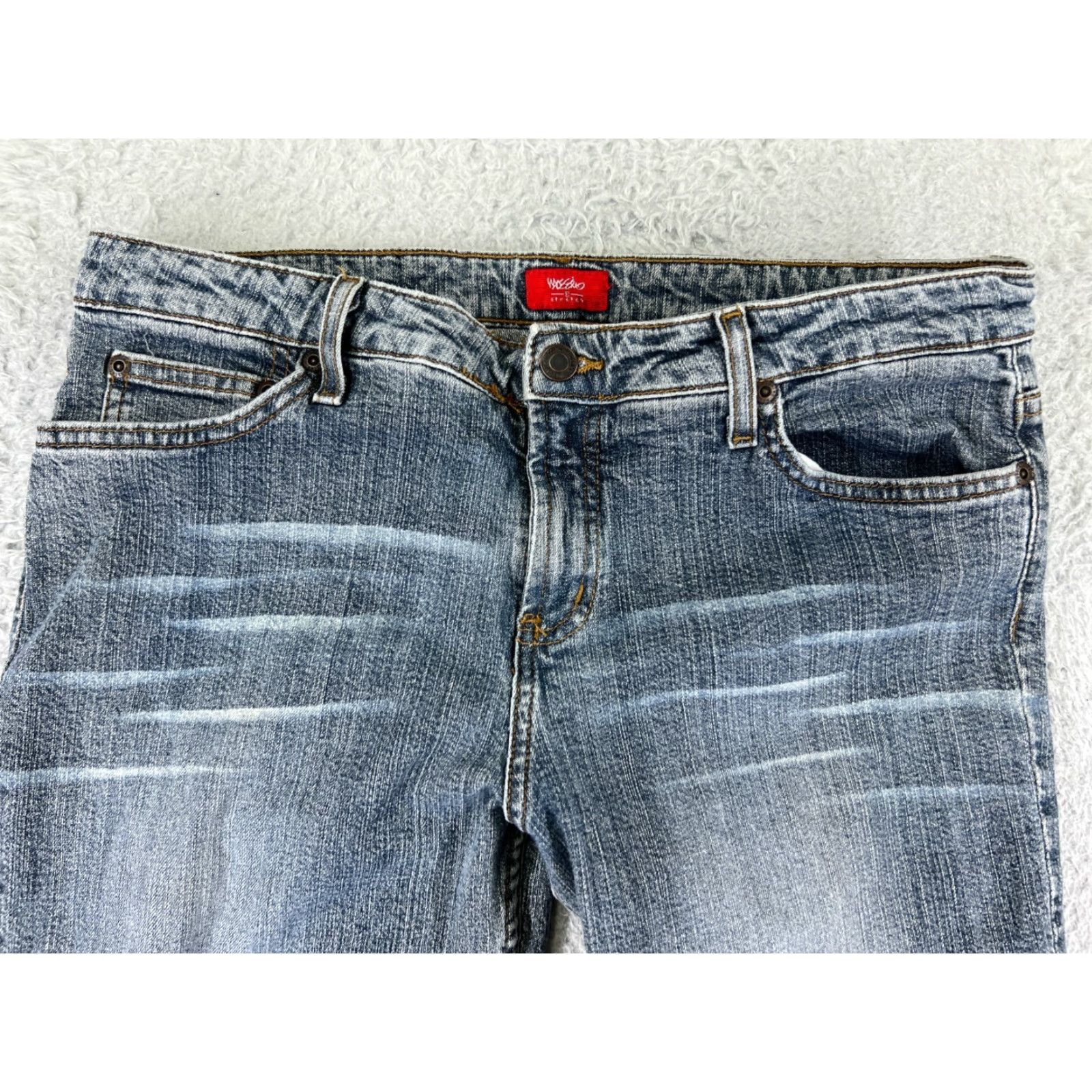 Mossimo Mossimo Jeans Women 13 Blue Denim Flared Mid Rise Cotton Blend 30x29 5-Pocket Size 34" / US 12 / IT 48 - 7 Thumbnail