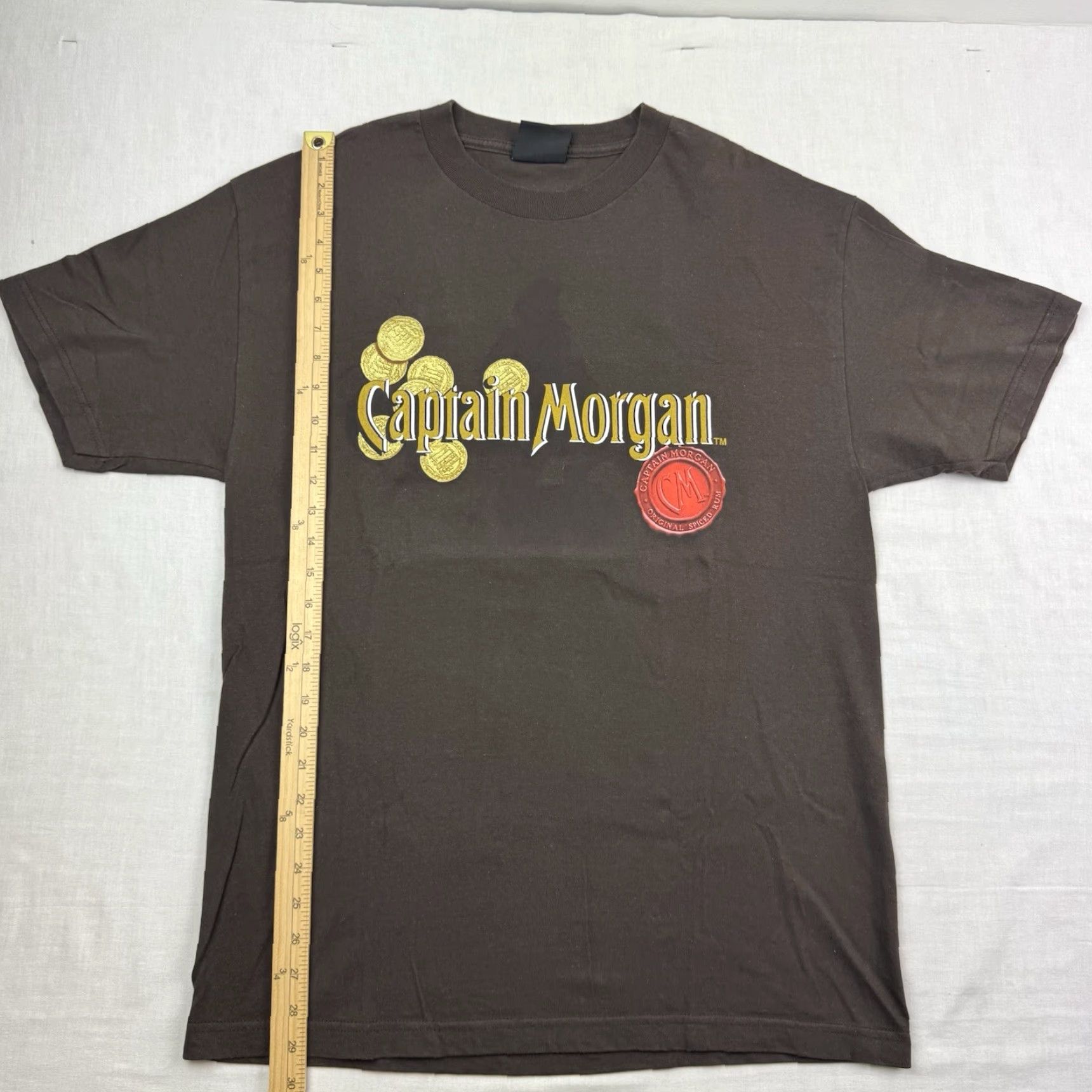 Vintage Captain Morgan T Shirt Adult Large Brown Graphic Print Crew Neck Short Sleeve Vintage Y2K Mens Liquor Drink Size US L / EU 52-54 / 3 - 4 Thumbnail