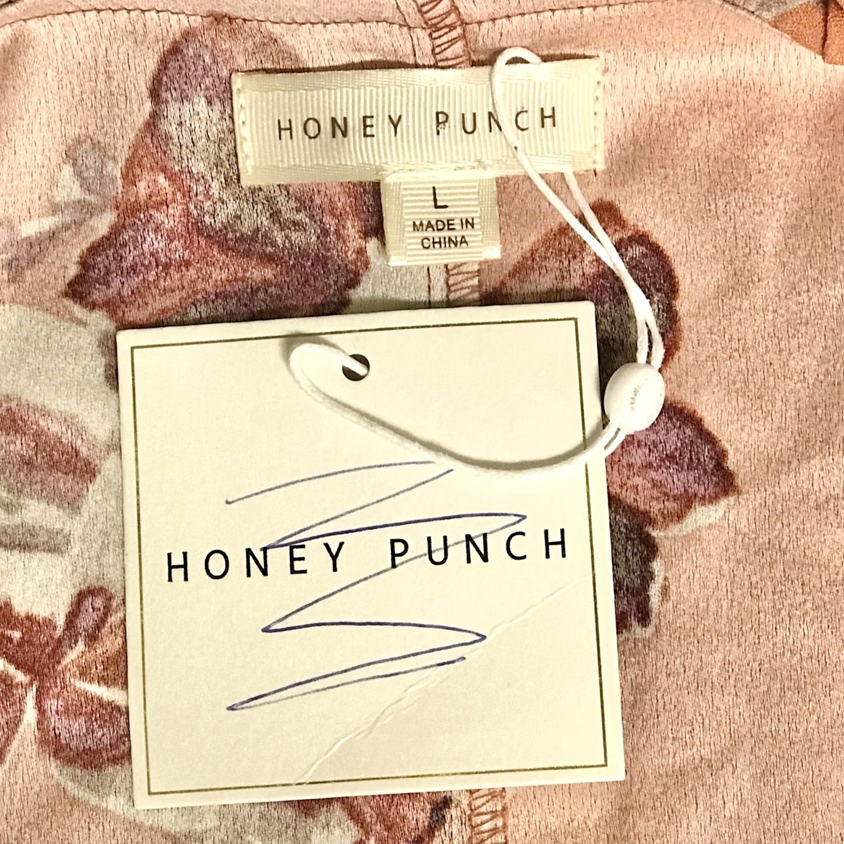 Vintage Honey Punch Women Salmon Hibiscus Floral Ruffled Tie Waist Duster Cardigan L Size L / US 10 / IT 46 - 3 Thumbnail