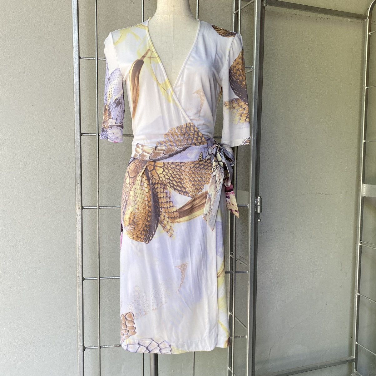 Just Cavalli Just Cavalli White Botanical Wrap Dress Size XS / US 0-2 / IT 36-38 - 18 Thumbnail