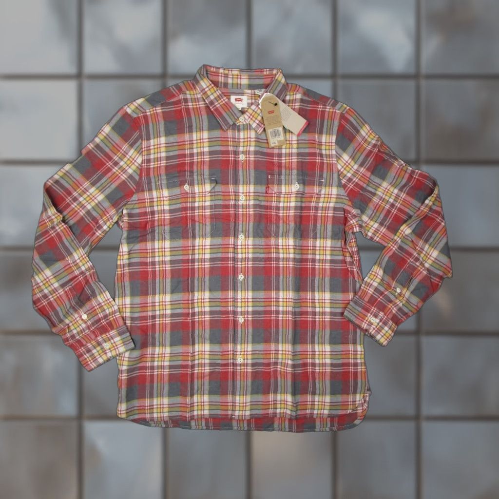 Levi's VINTAGE Levi's Men's Shirt Long Sleeve Button Up Twill Plaid Casual Workwear 2XL Red Size US XXL / EU 58 / 5 - 1 Thumbnail