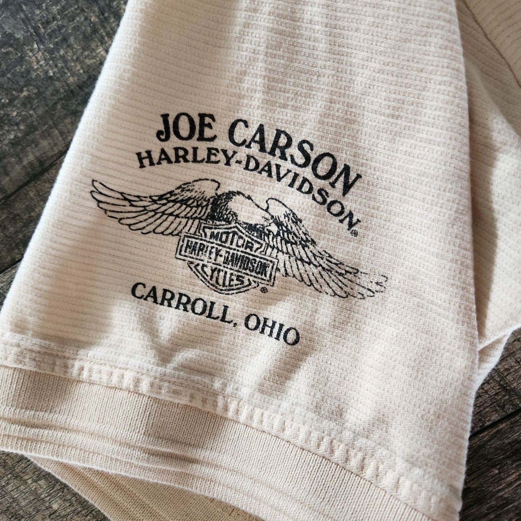 Harley Davidson VINTAGE Harley-Davidson Polo Shirt Mens XL Tan Brown Logo Button Short Sleeve Collared Blended Cotton Size US XL / EU 56 / 4 - 6 Thumbnail