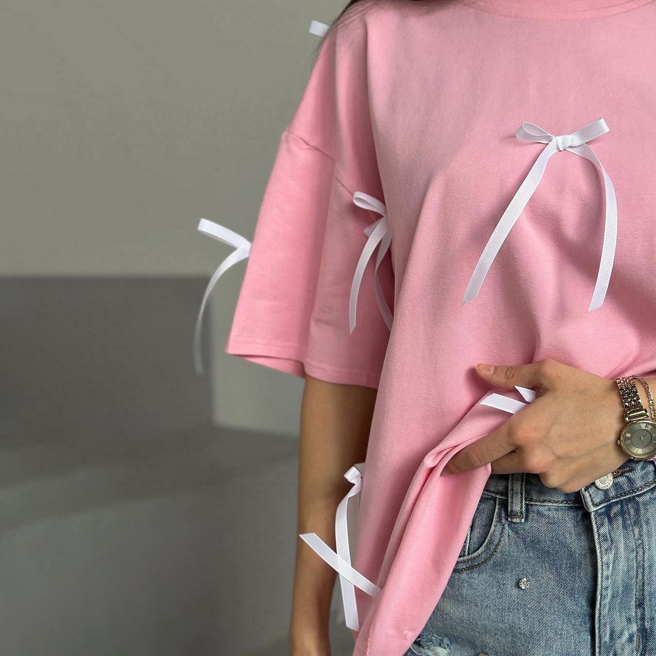 Other Women's Casual Loose Bow Tie T-Shirt Y2k Size L / US 10 / IT 46 - 6 Thumbnail